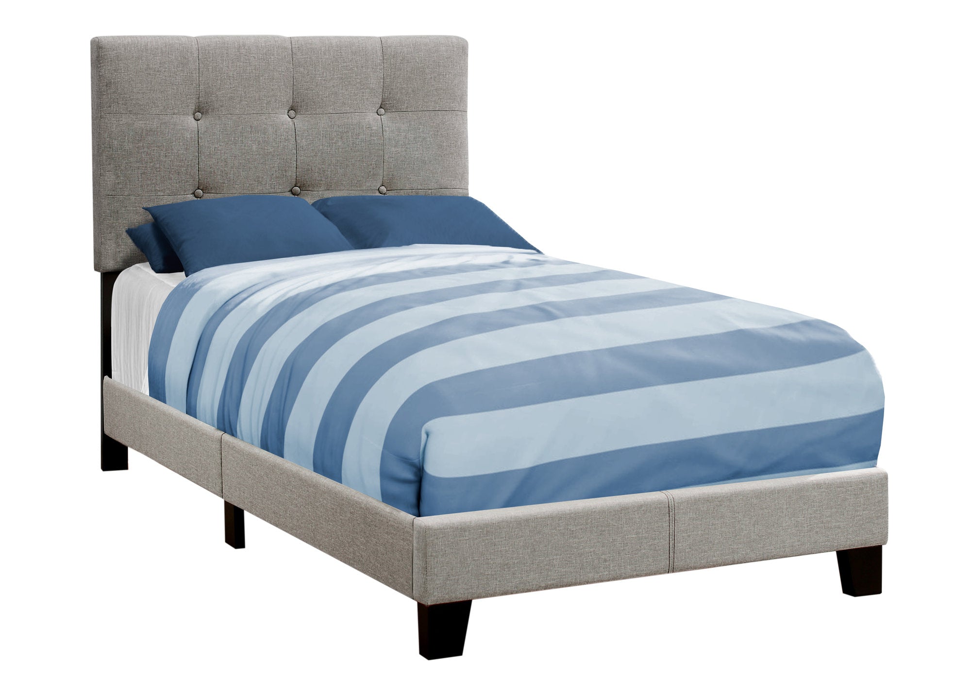 Bed - Twin Size / Grey Linen