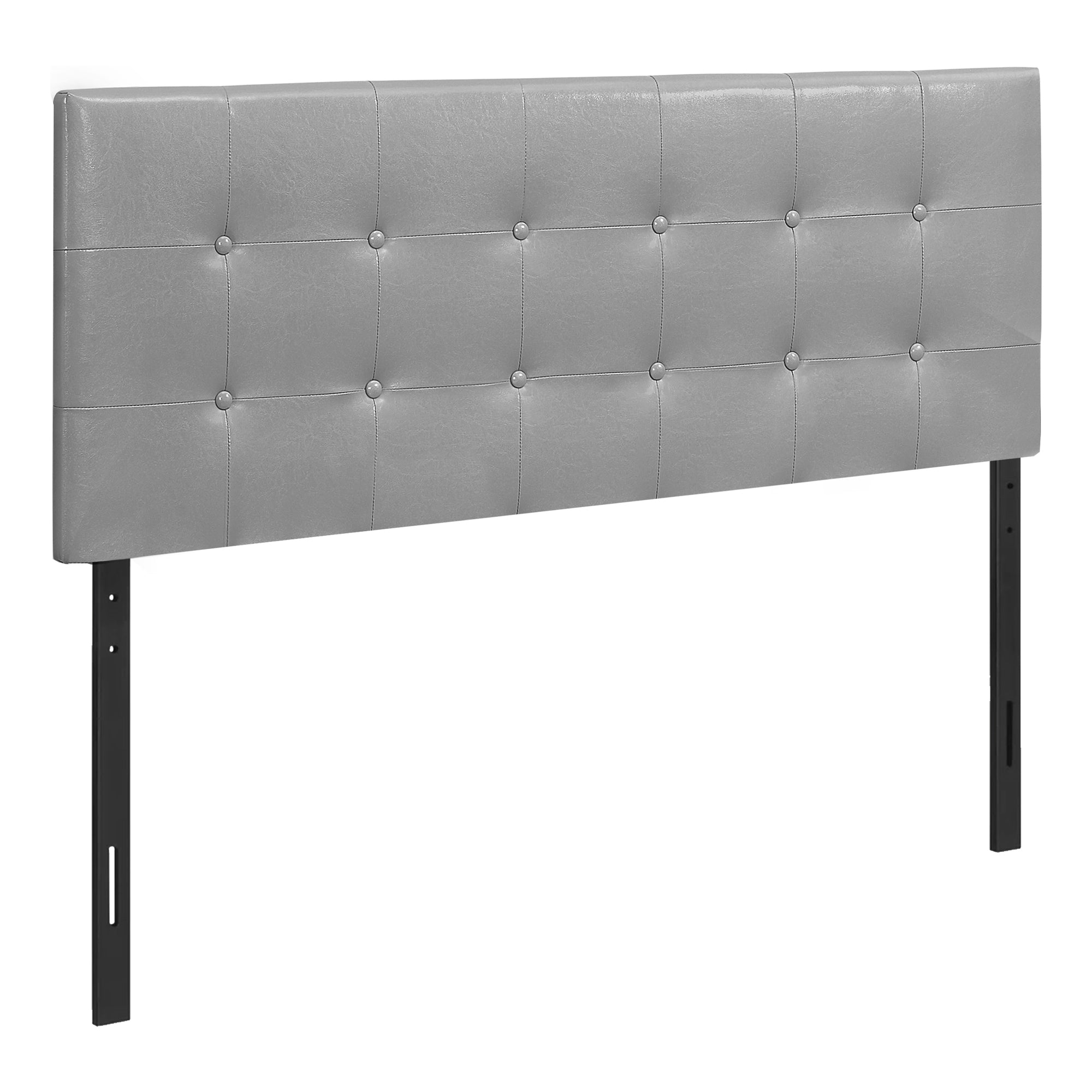 Bed - Full Size / Grey Leather-Look Headboard Only