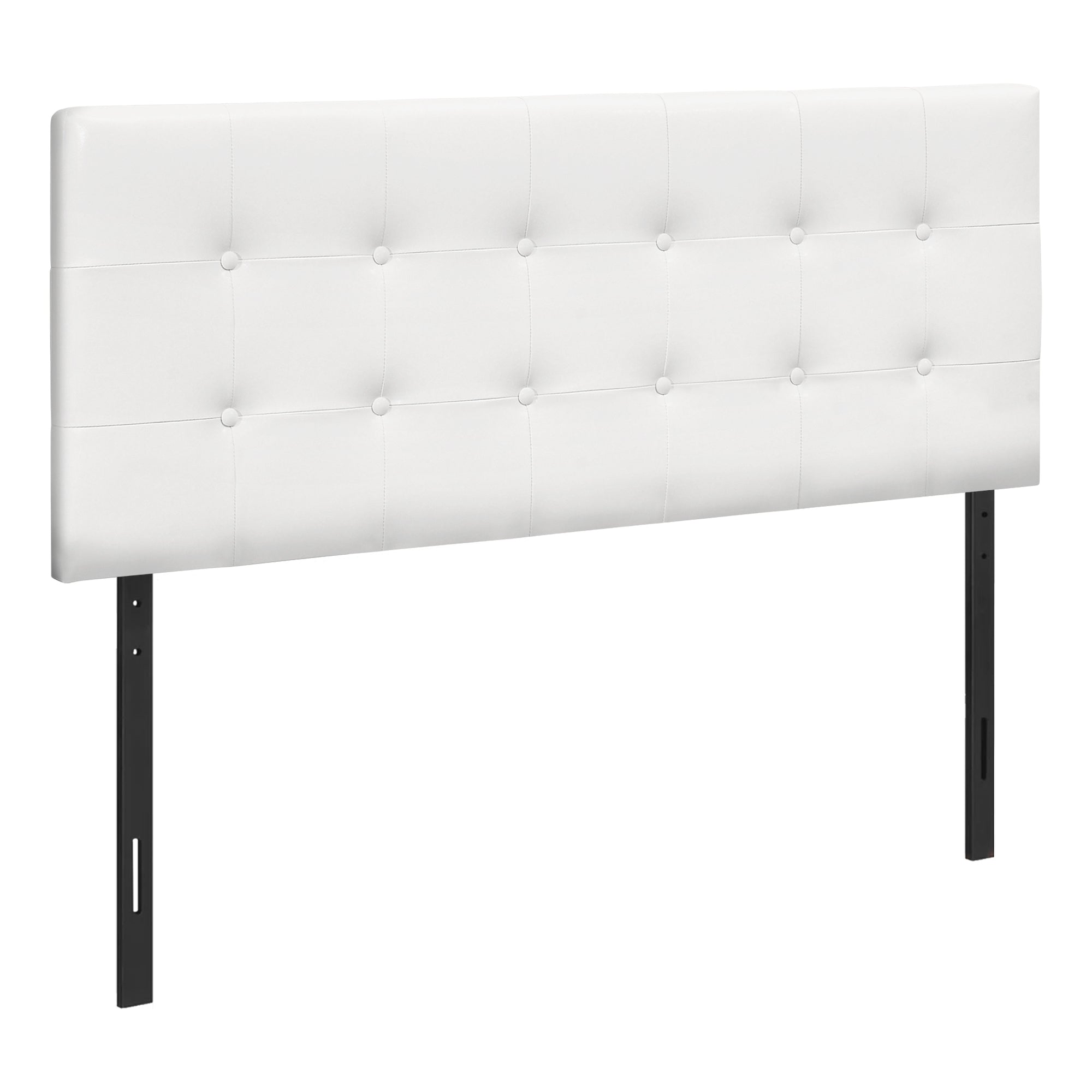 Bed - Full Size / White Leather-Look Headboard Only