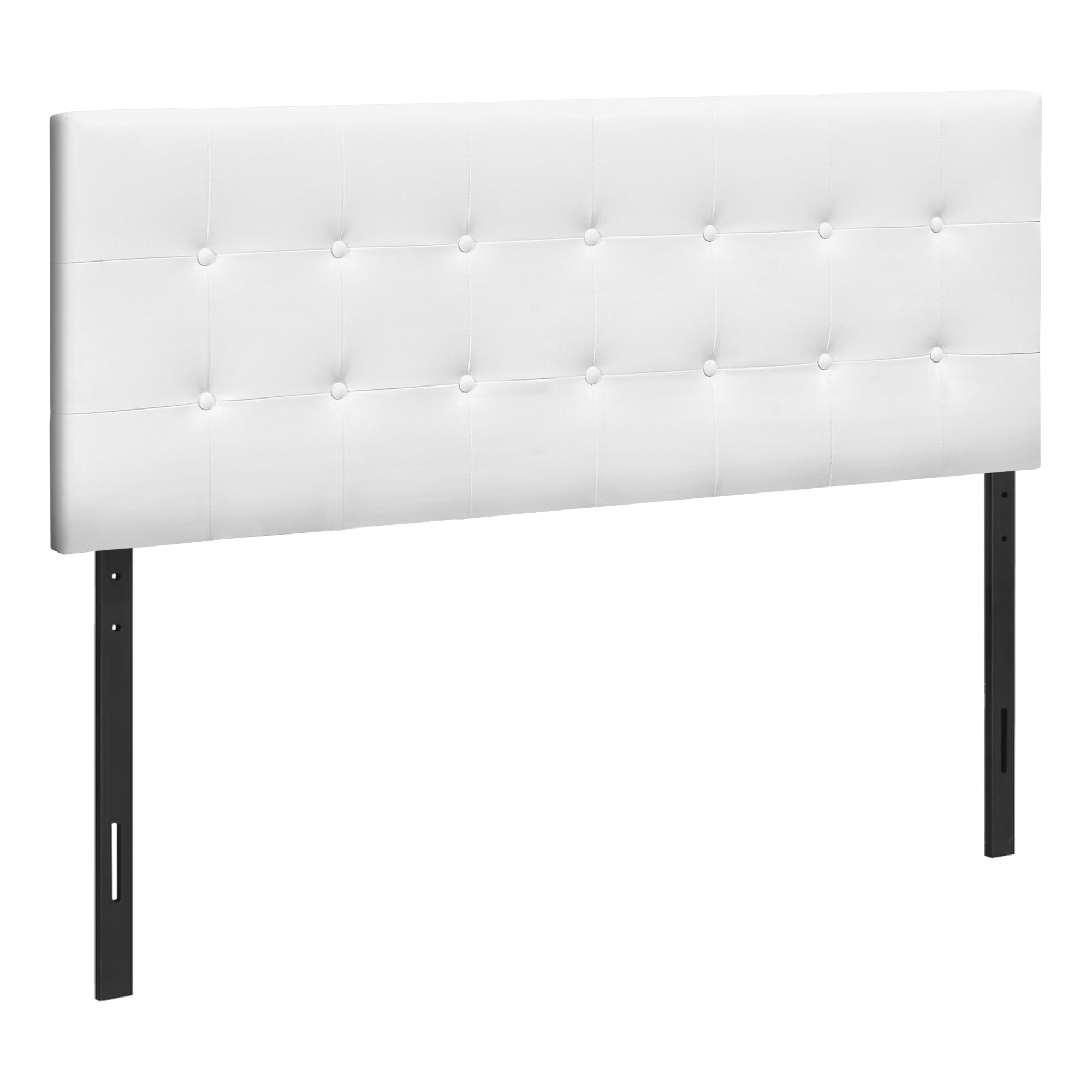 Bed - Queen Size / White Leather-Look Headboard Only