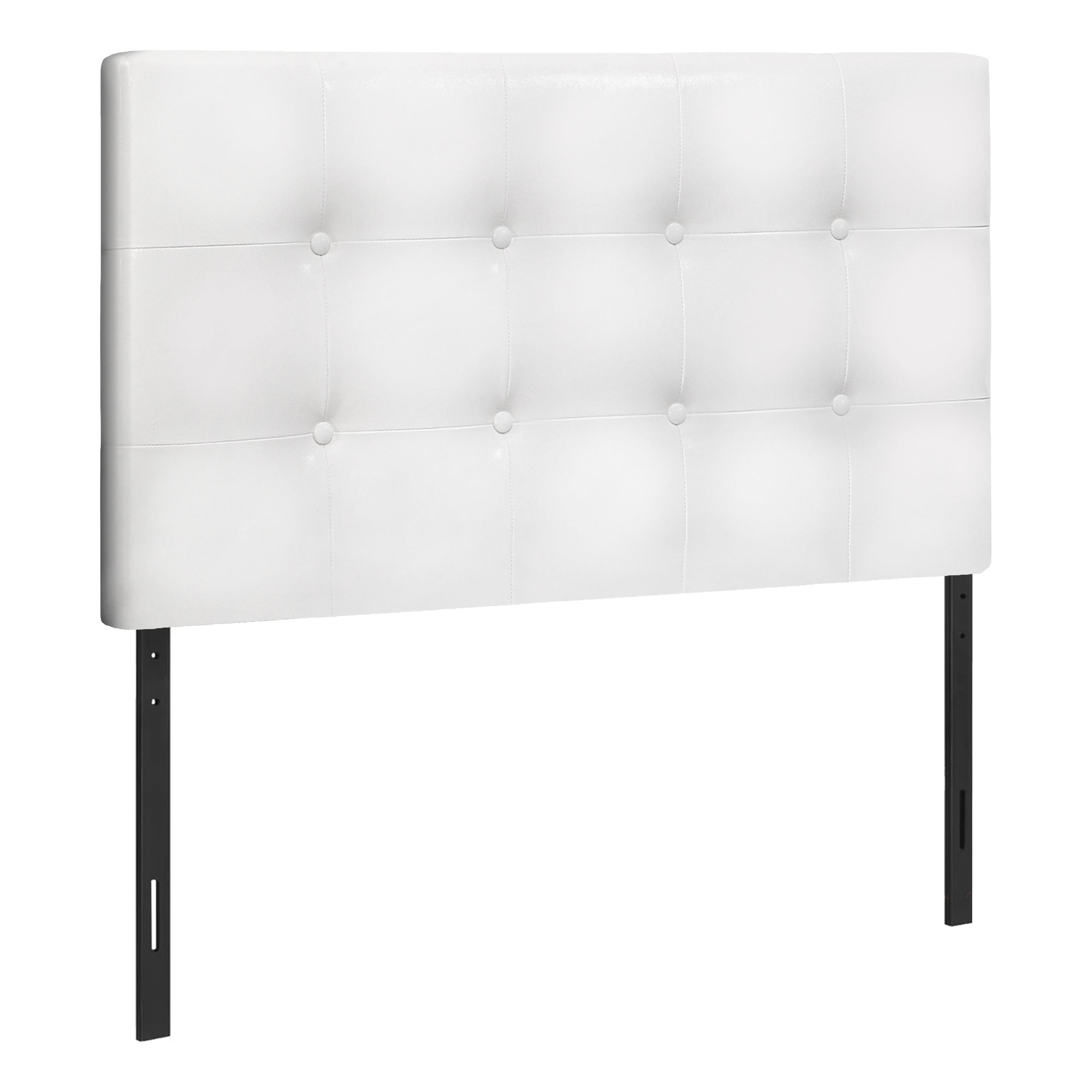 Bed - Twin Size / White Leather-Look Headboard Only