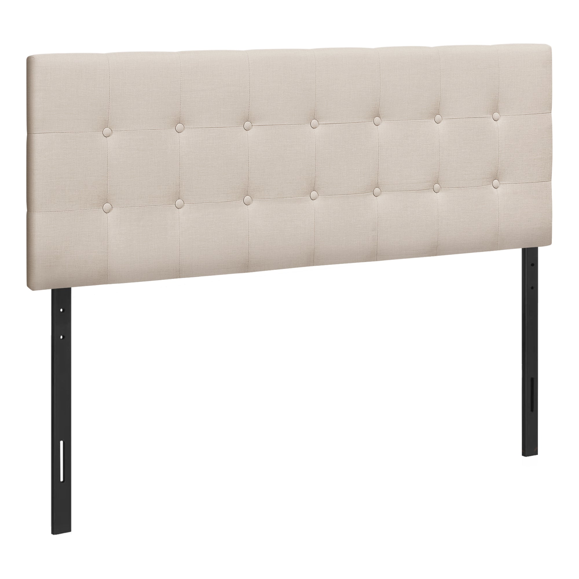 Bed - Queen Size / Beige Linen Headboard Only