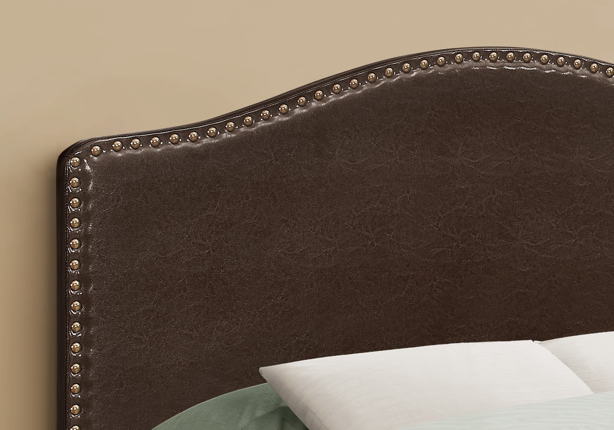 Bed - Full Size / Brown Leather-Look Headboard Only