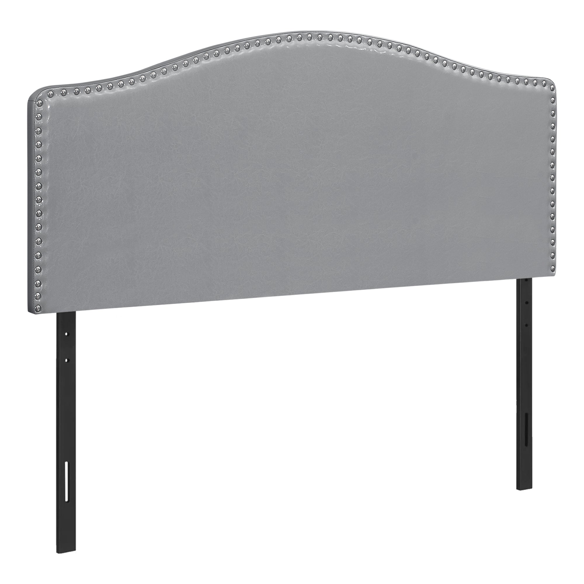 Bed - Queen Size / Grey Leather-Look Headboard Only