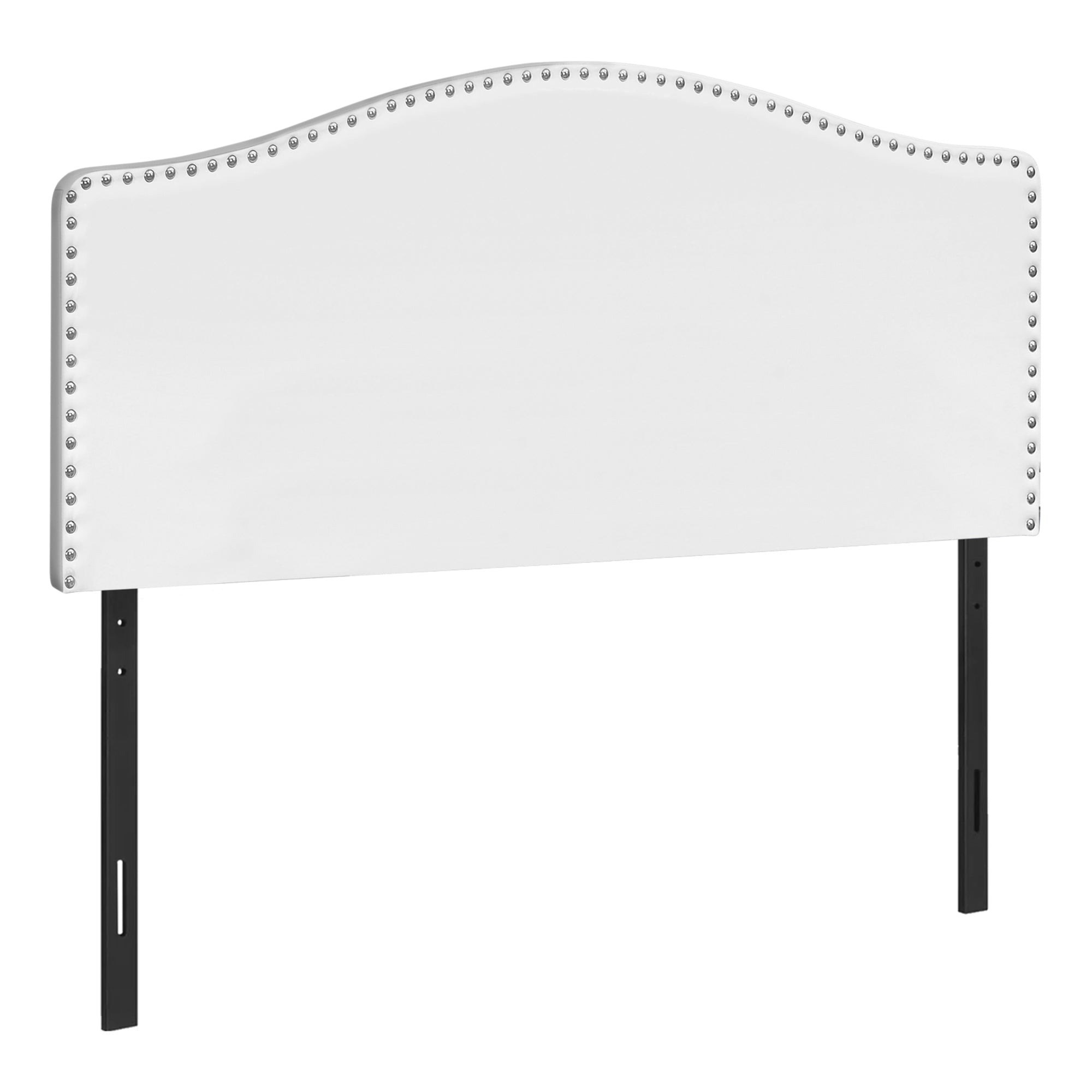 Bed - Queen Size / White Leather-Look Headboard Only