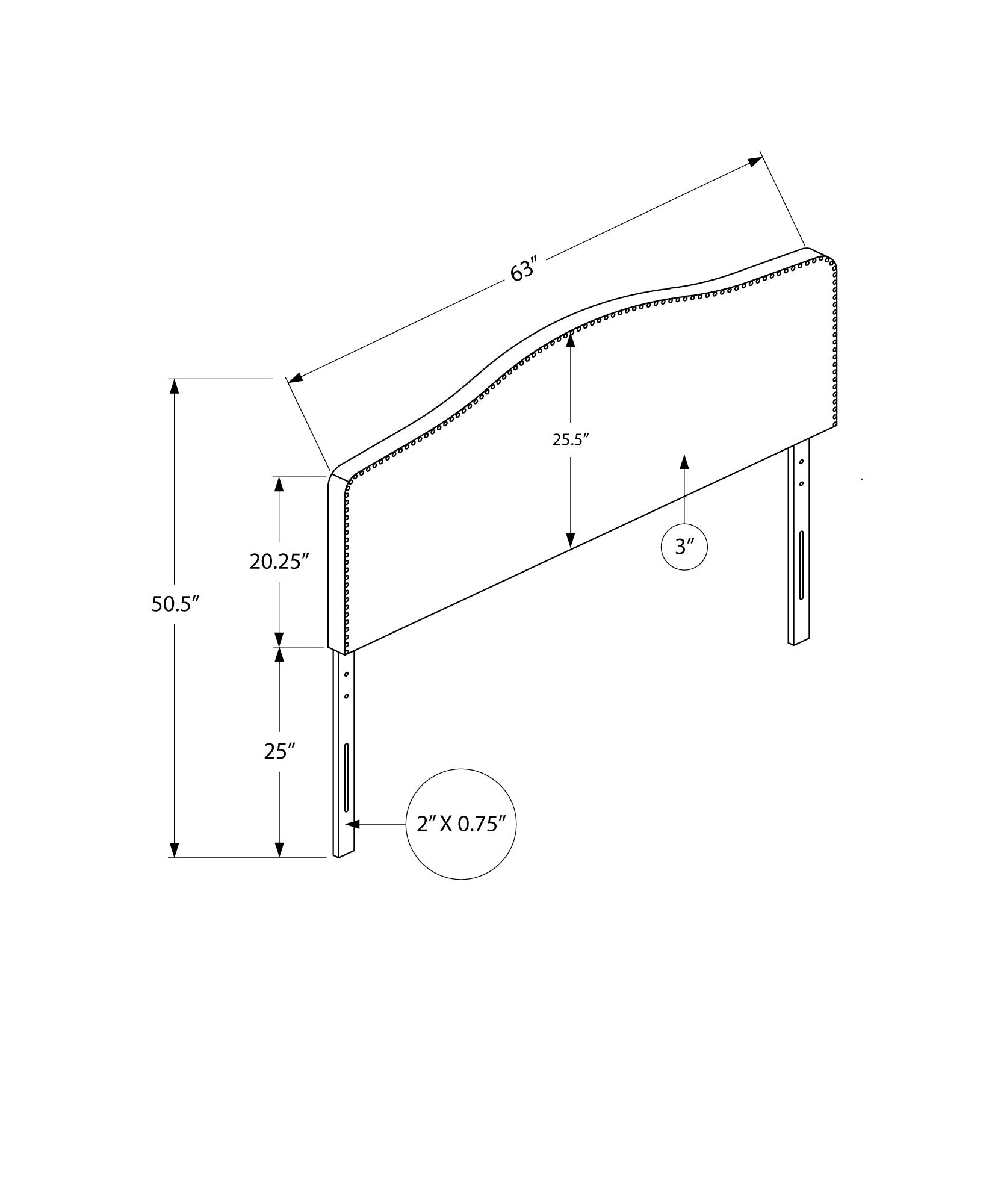 Bed - Queen Size / White Leather-Look Headboard Only