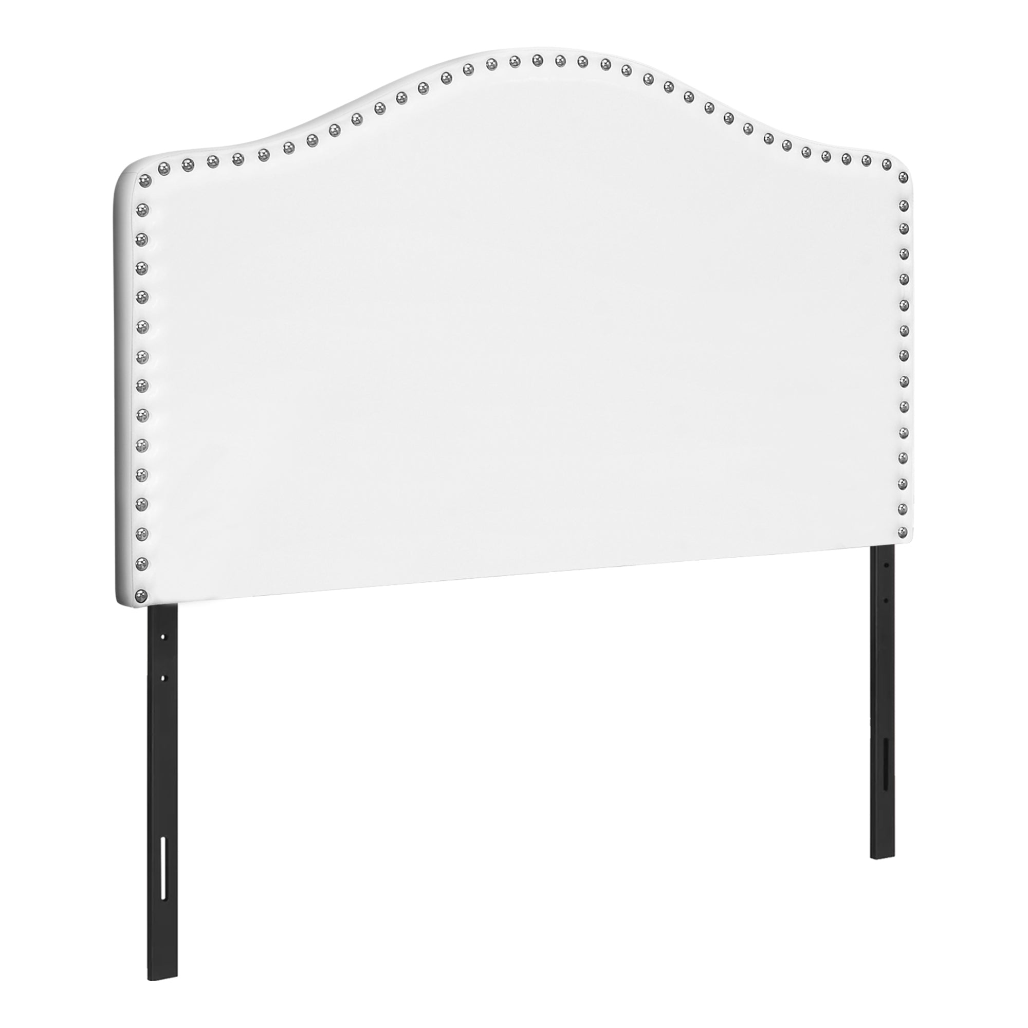 Bed - Twin Size / White Leather-Look Headboard Only
