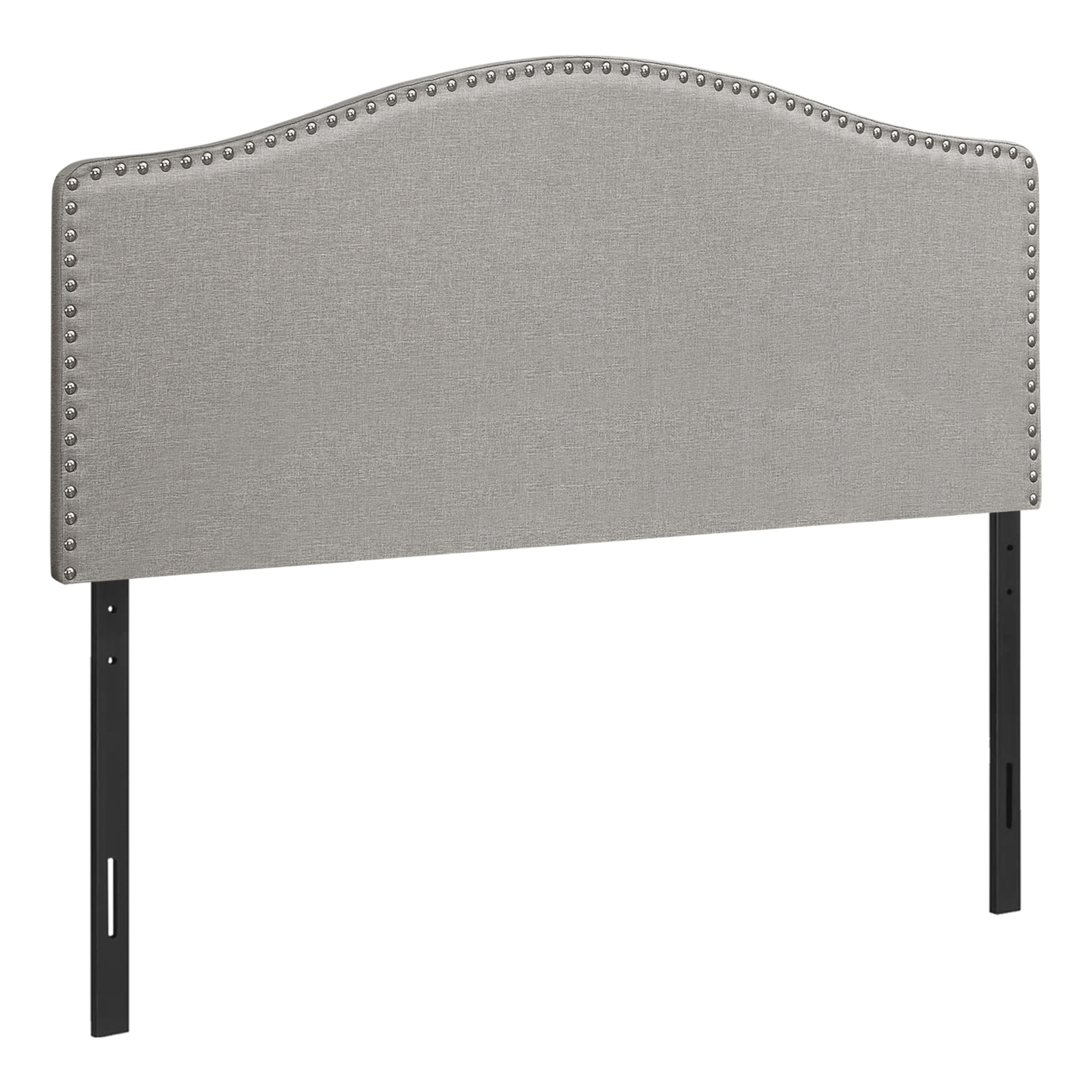 Bed - Queen Size / Grey Linen Headboard Only
