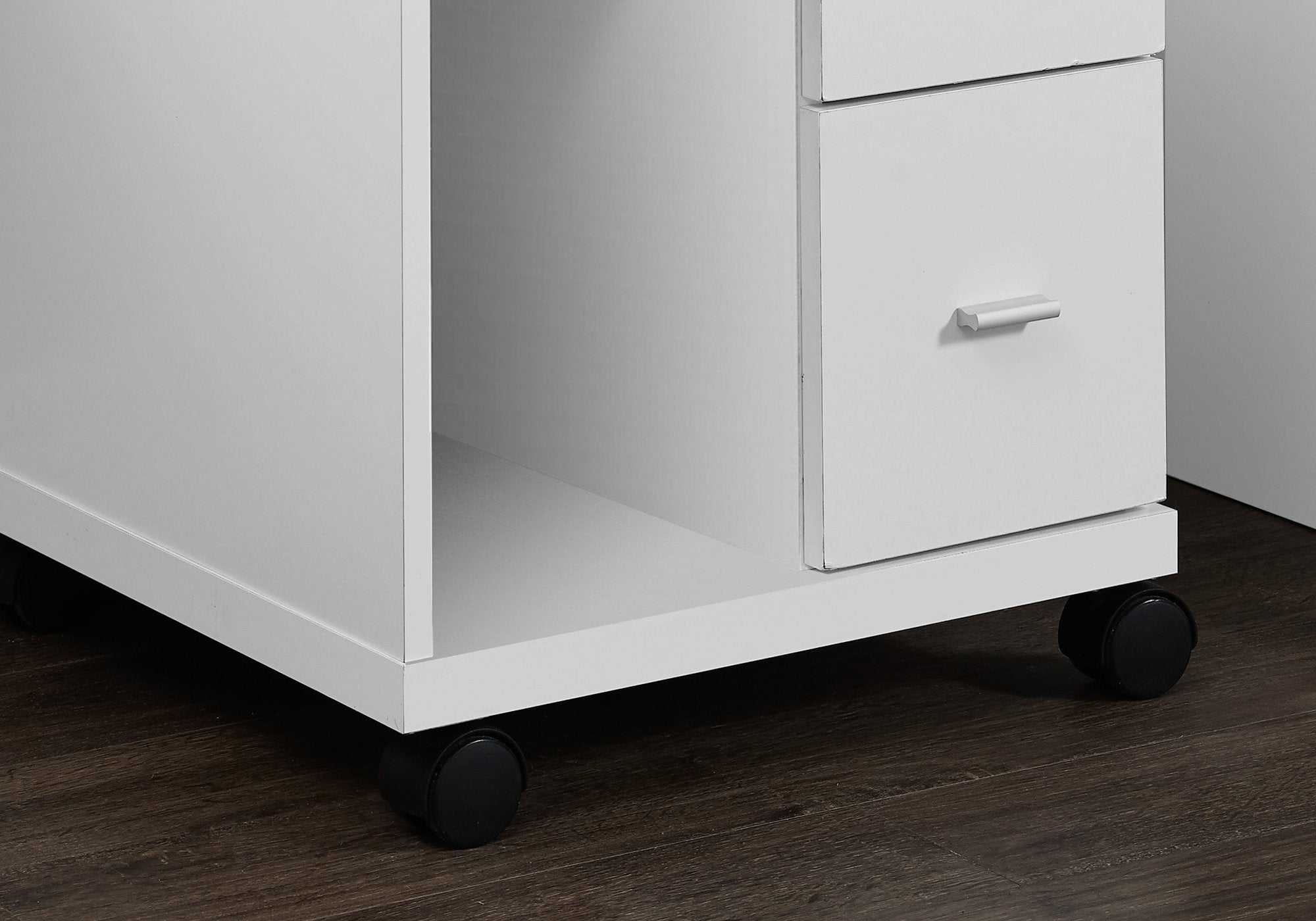 Office Cabinet - White With 2 Drawers On Castors