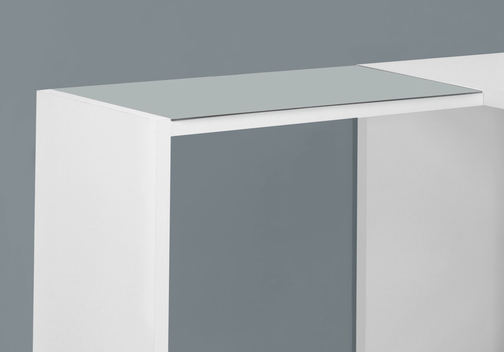 Computer Desk - White Corner With Tempered Glass