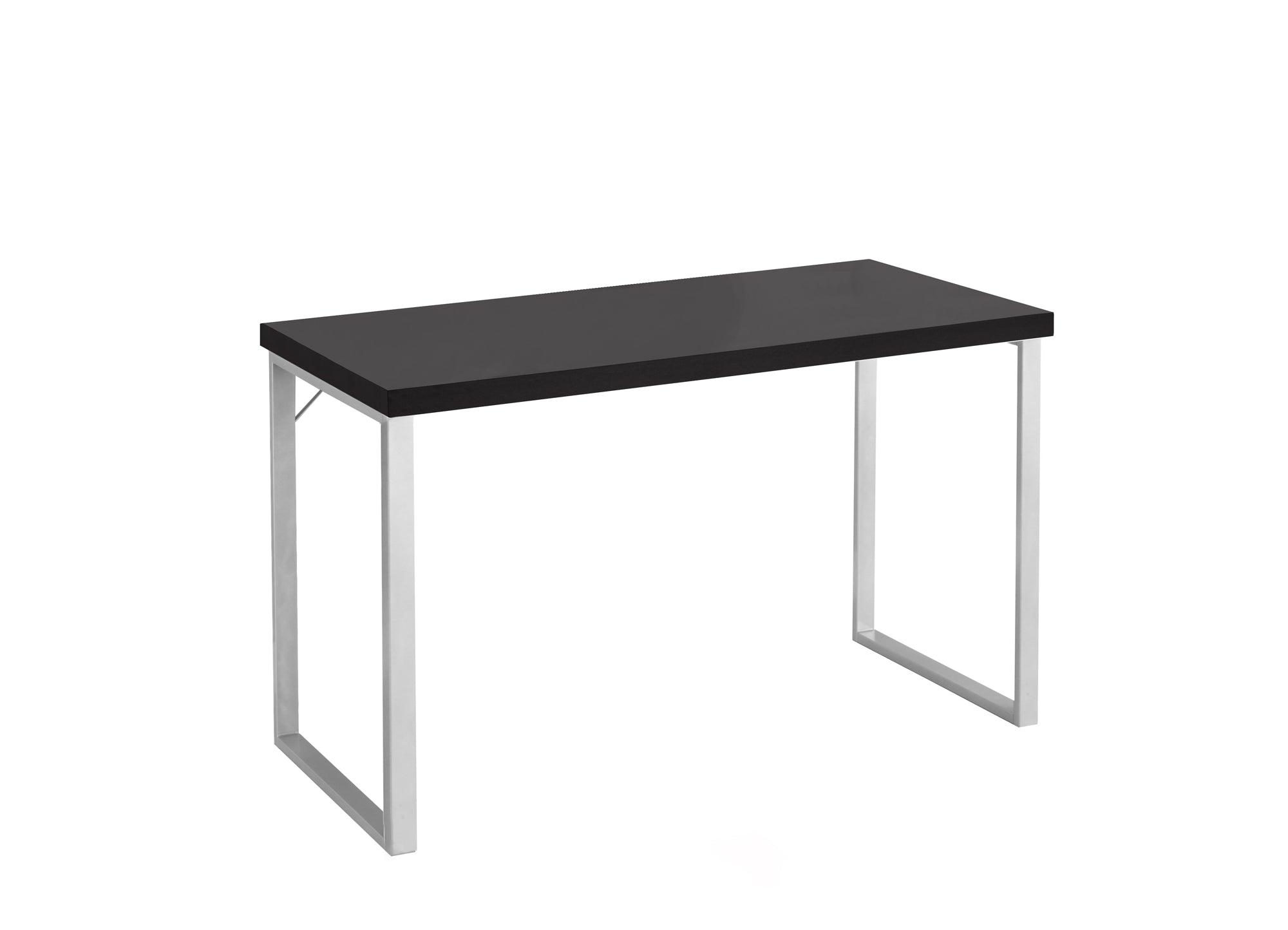 Computer Desk - 48L / Espresso / Silver Metal