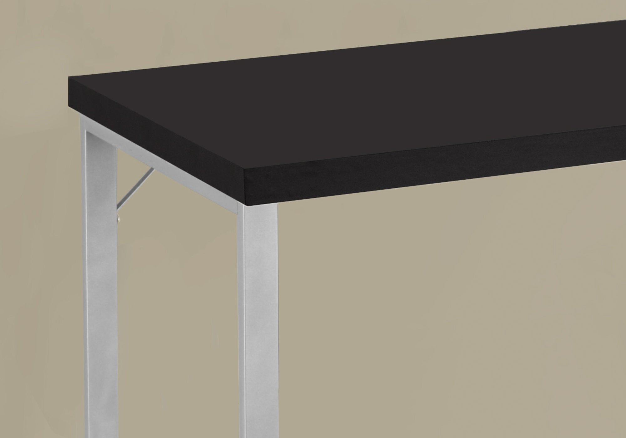 Computer Desk - 48L / Espresso / Silver Metal
