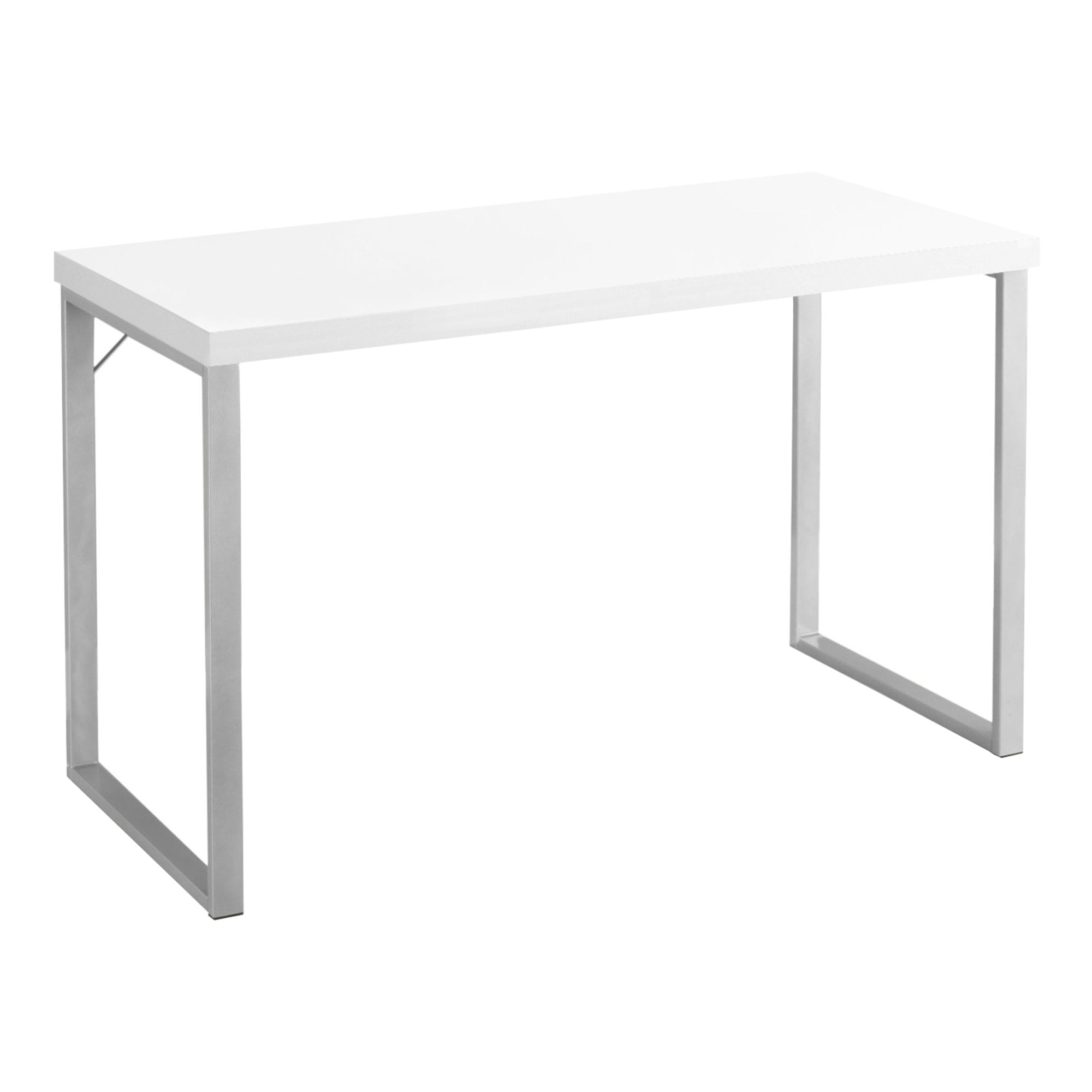 Computer Desk - 48L / White / Silver Metal