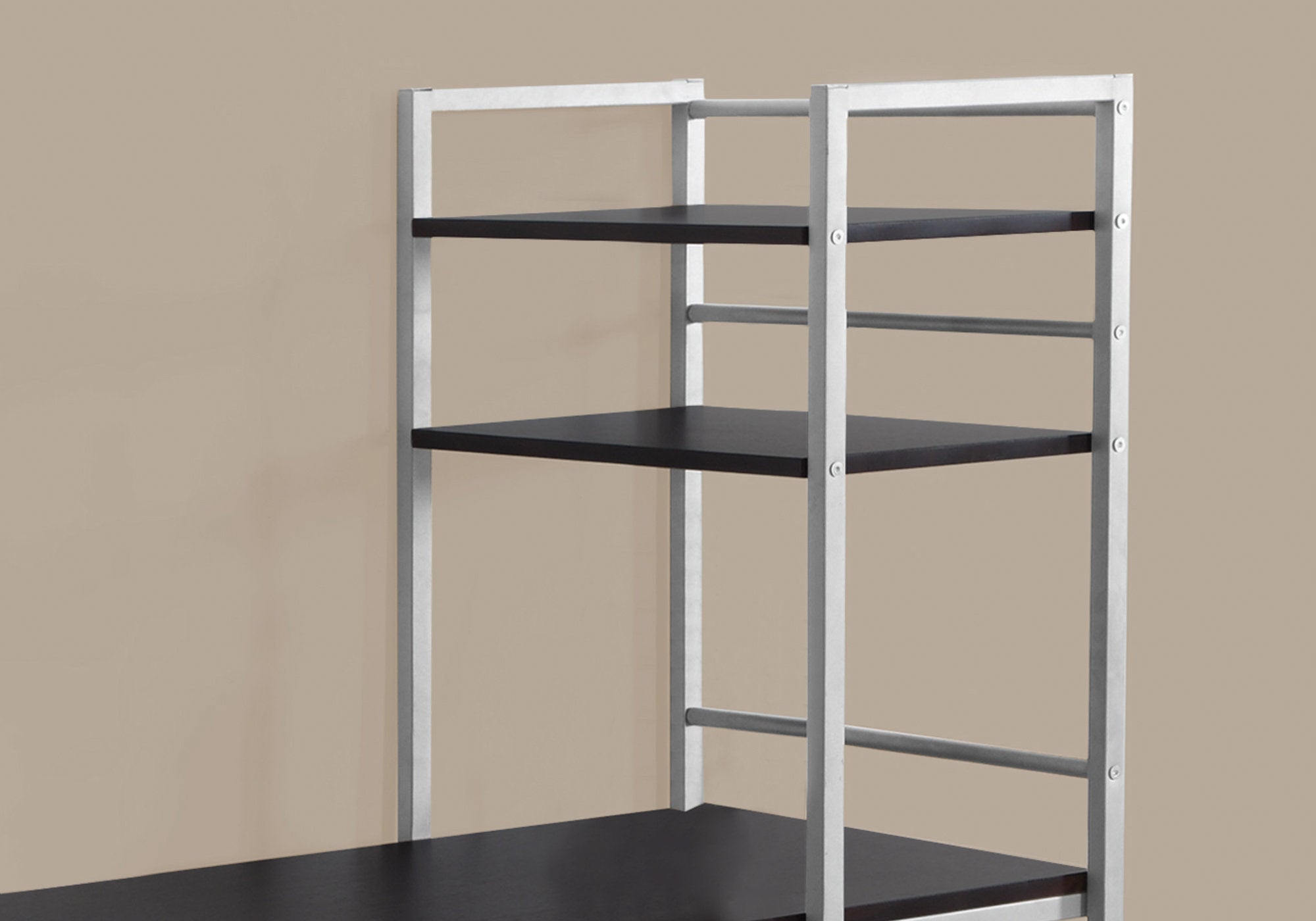 Computer Desk - 48L / Espresso Top / Silver Metal