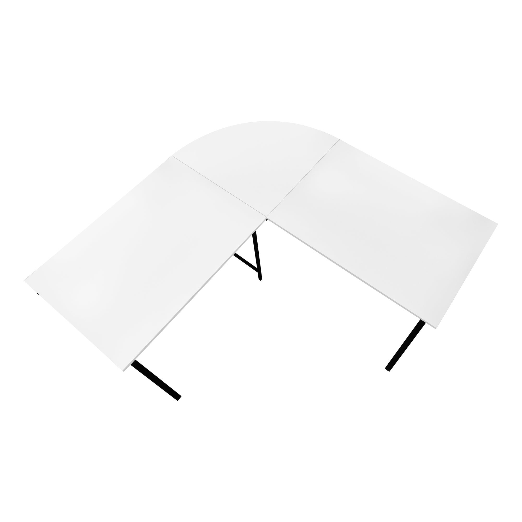 Computer Desk - 55L / White Top / Black Metal Corner