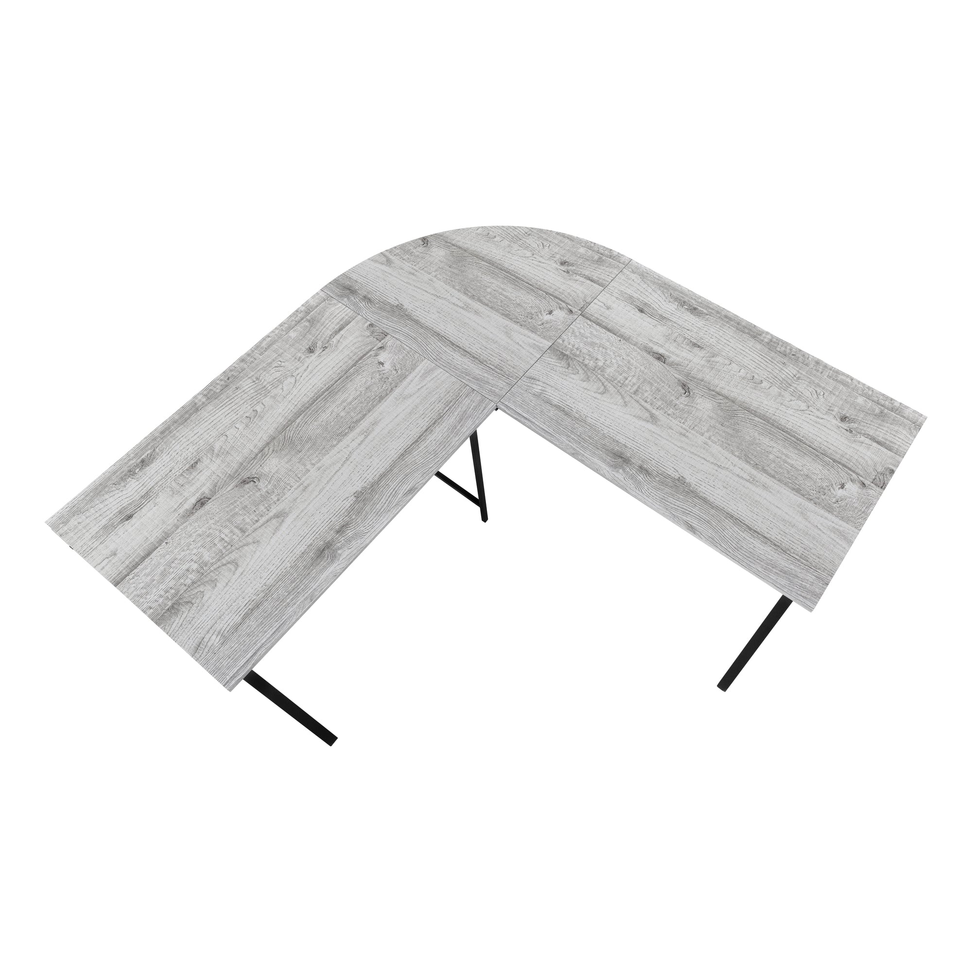 Computer Desk - 55L / Grey Top / Black Metal Corner