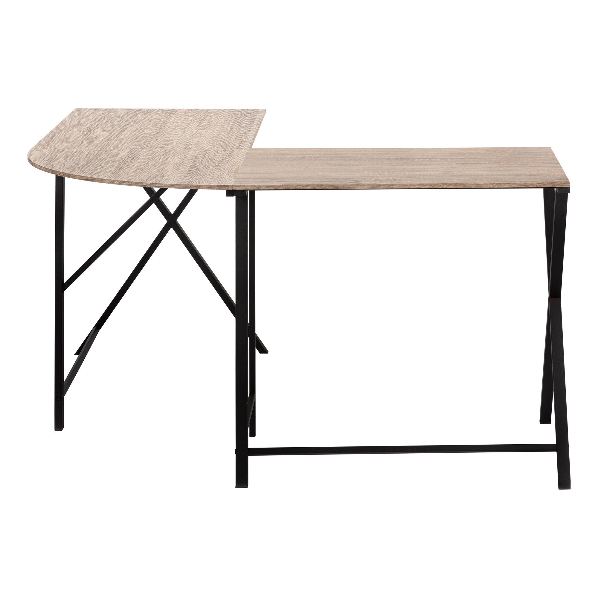 Computer Desk - 55L / Dark Taupe Top/ Black Metal Corner