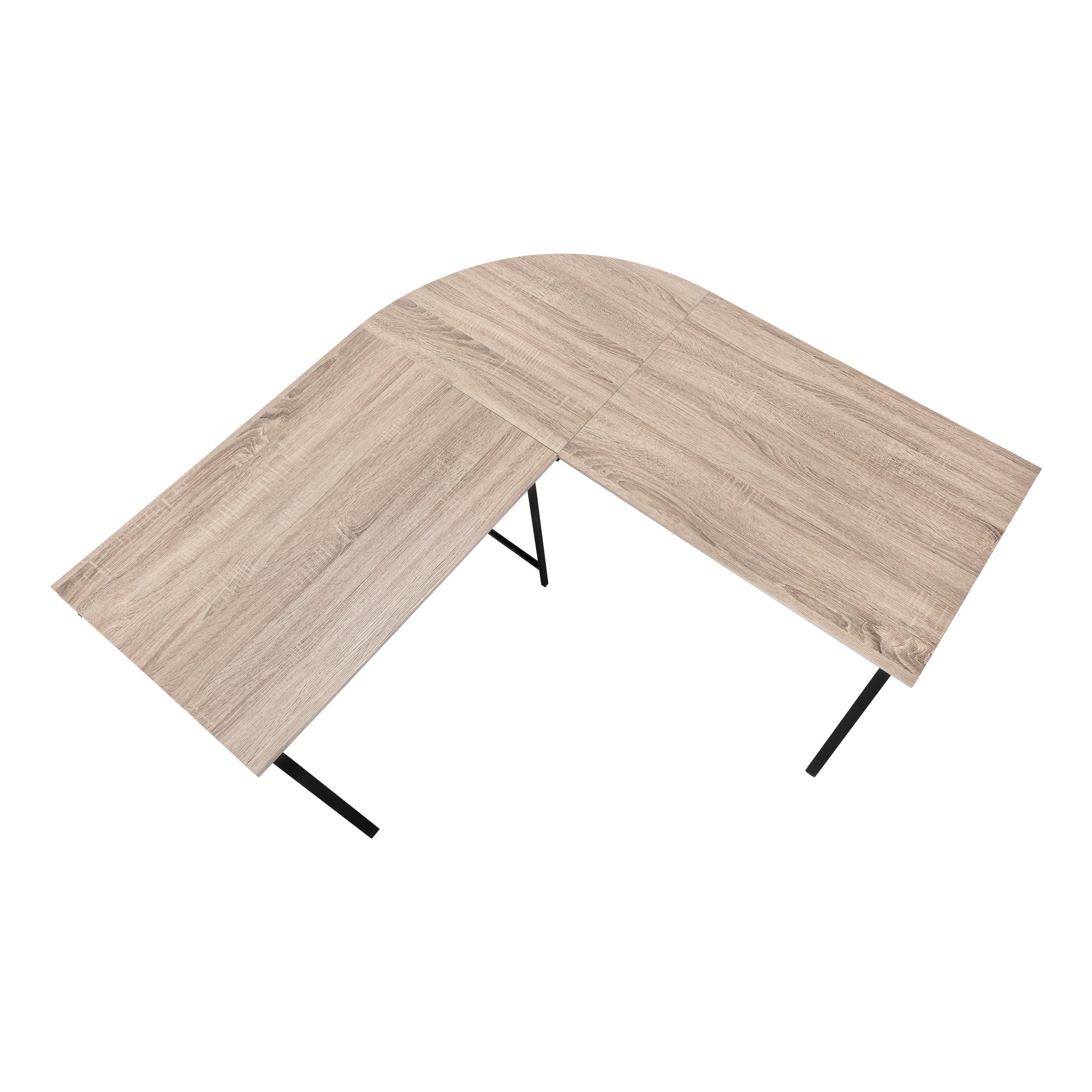 Computer Desk - 55L / Dark Taupe Top/ Black Metal Corner