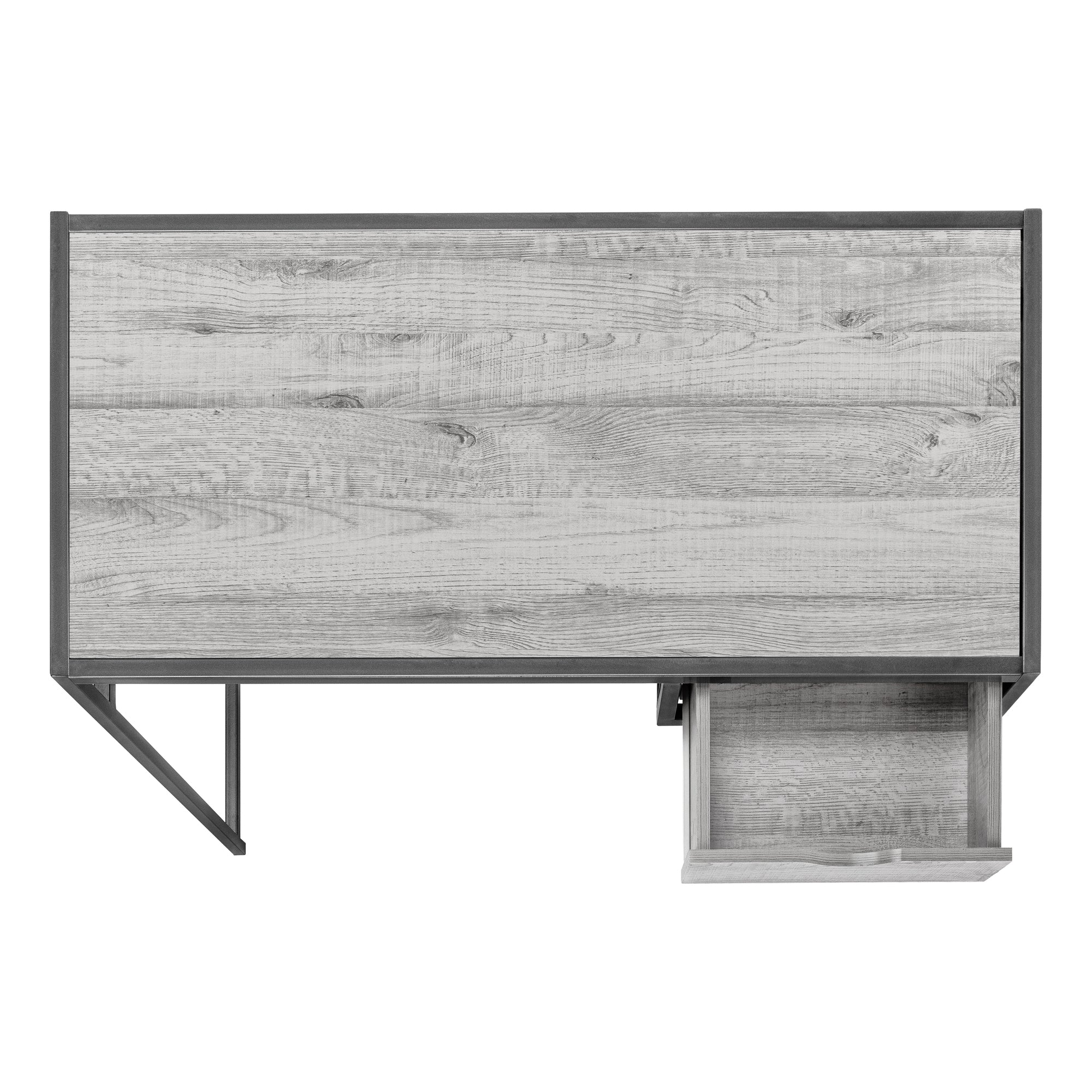Computer Desk - 42L / Grey / Dark Grey Metal