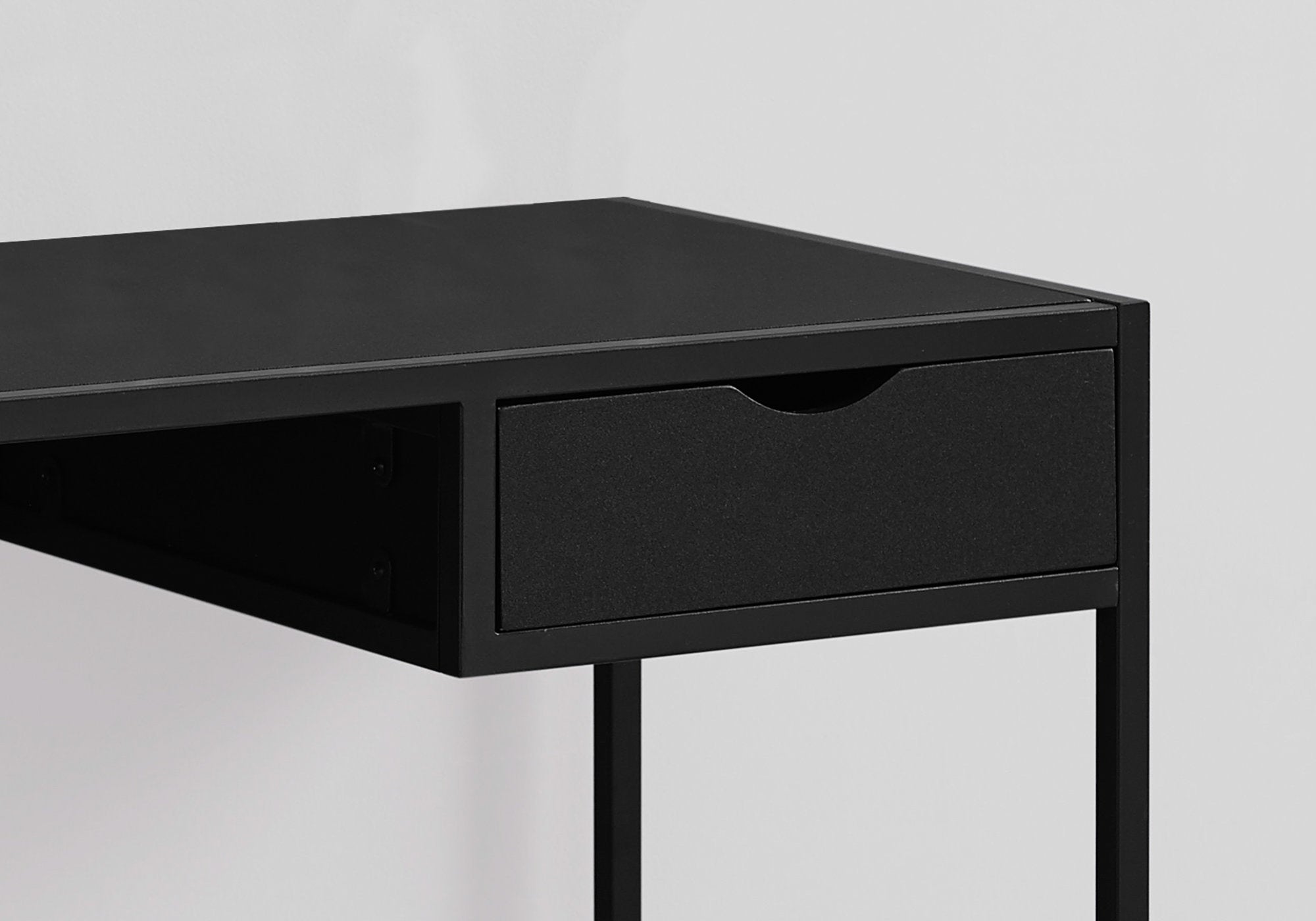 Computer Desk - 42L / Black / Black Metal