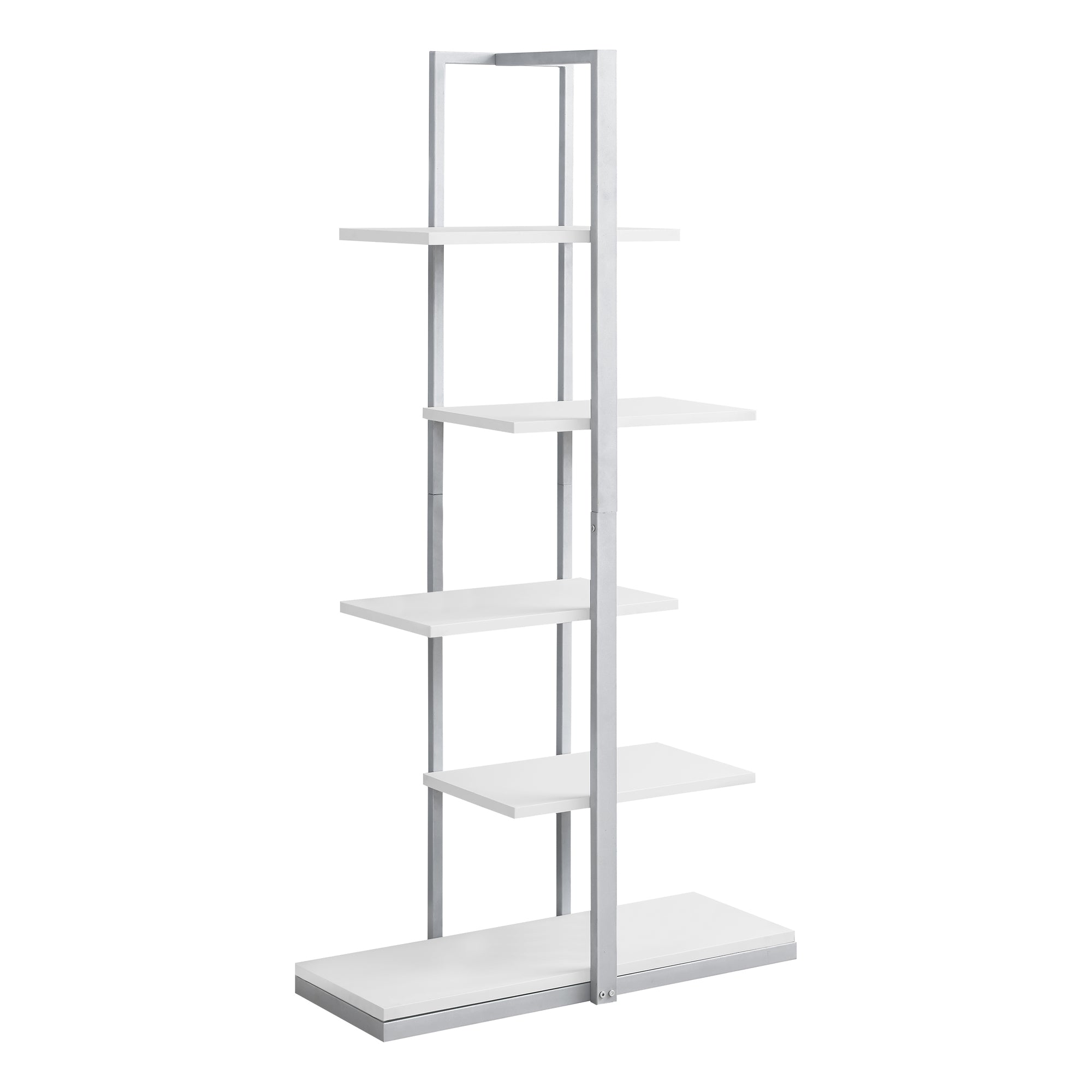 Bookcase - 60H / White / Silver Metal