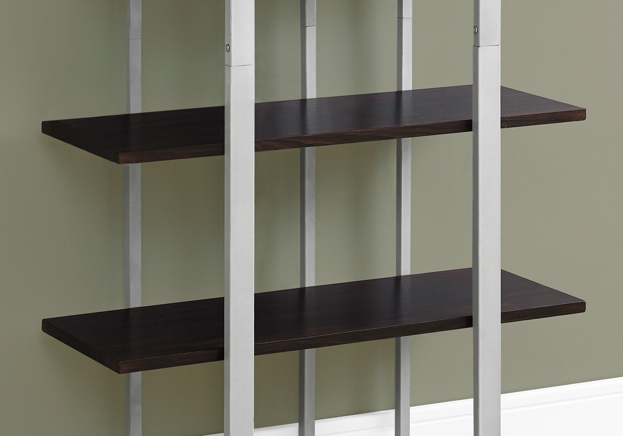 Bookcase - 60H / Espresso / Silver Metal