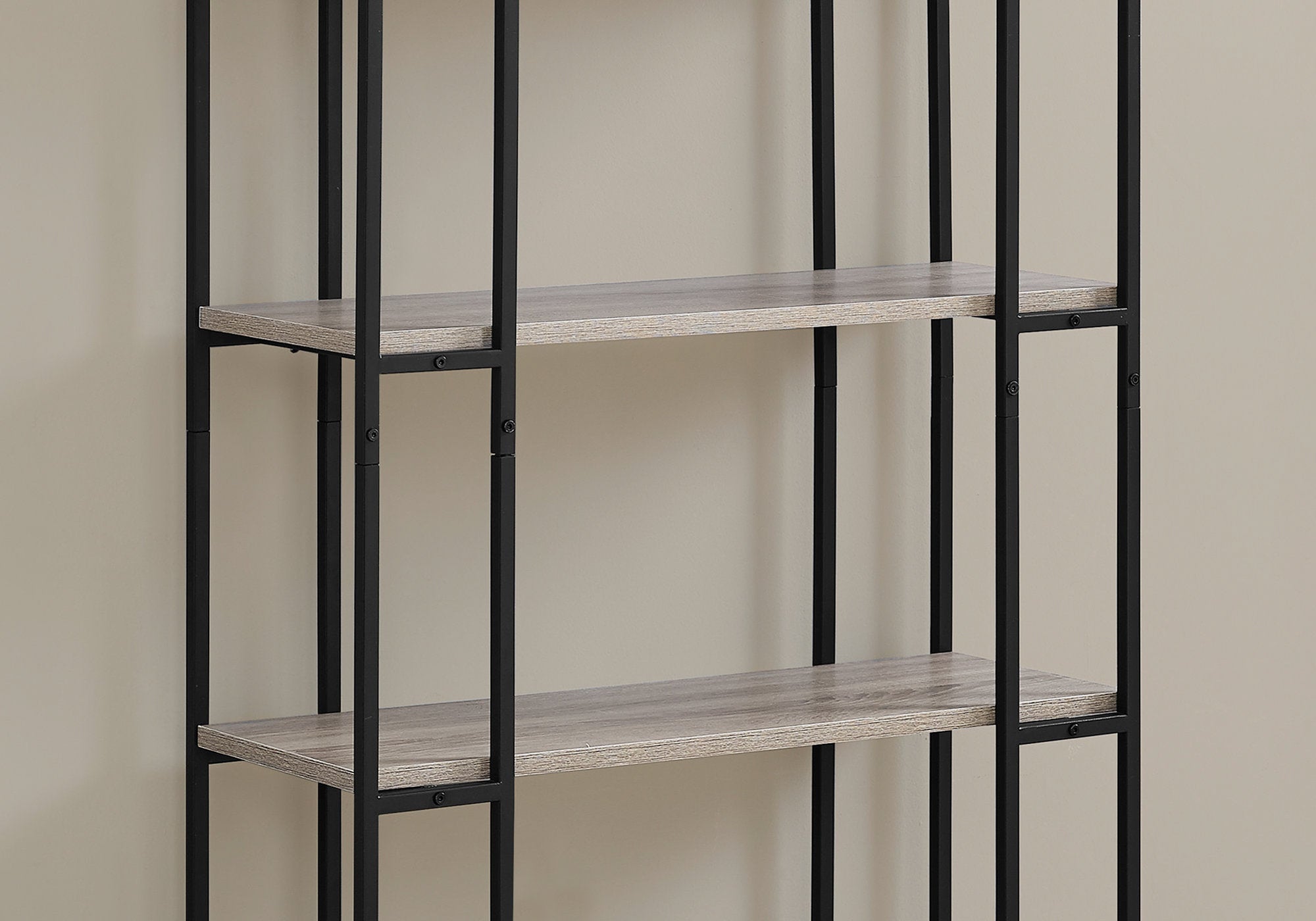 Bookcase - 60H / Dark Taupe / Black Metal