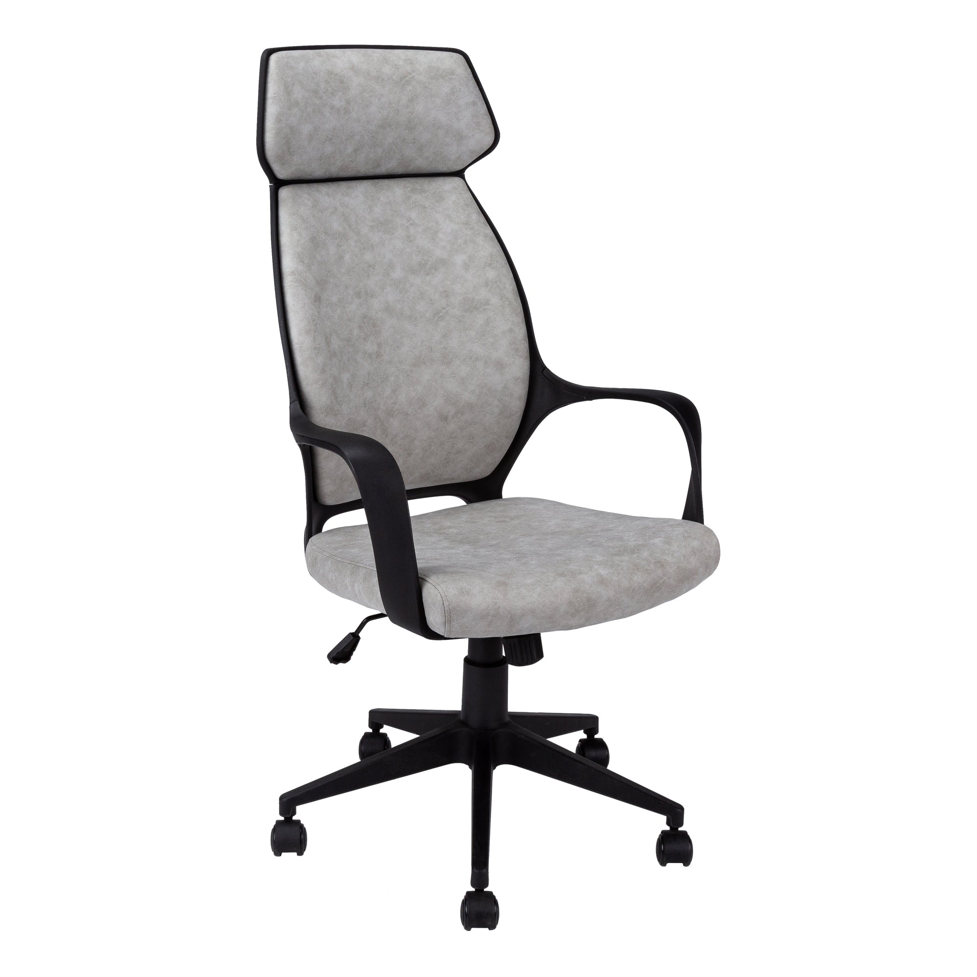 Office Chair - Grey Microfiber / High Back Executive