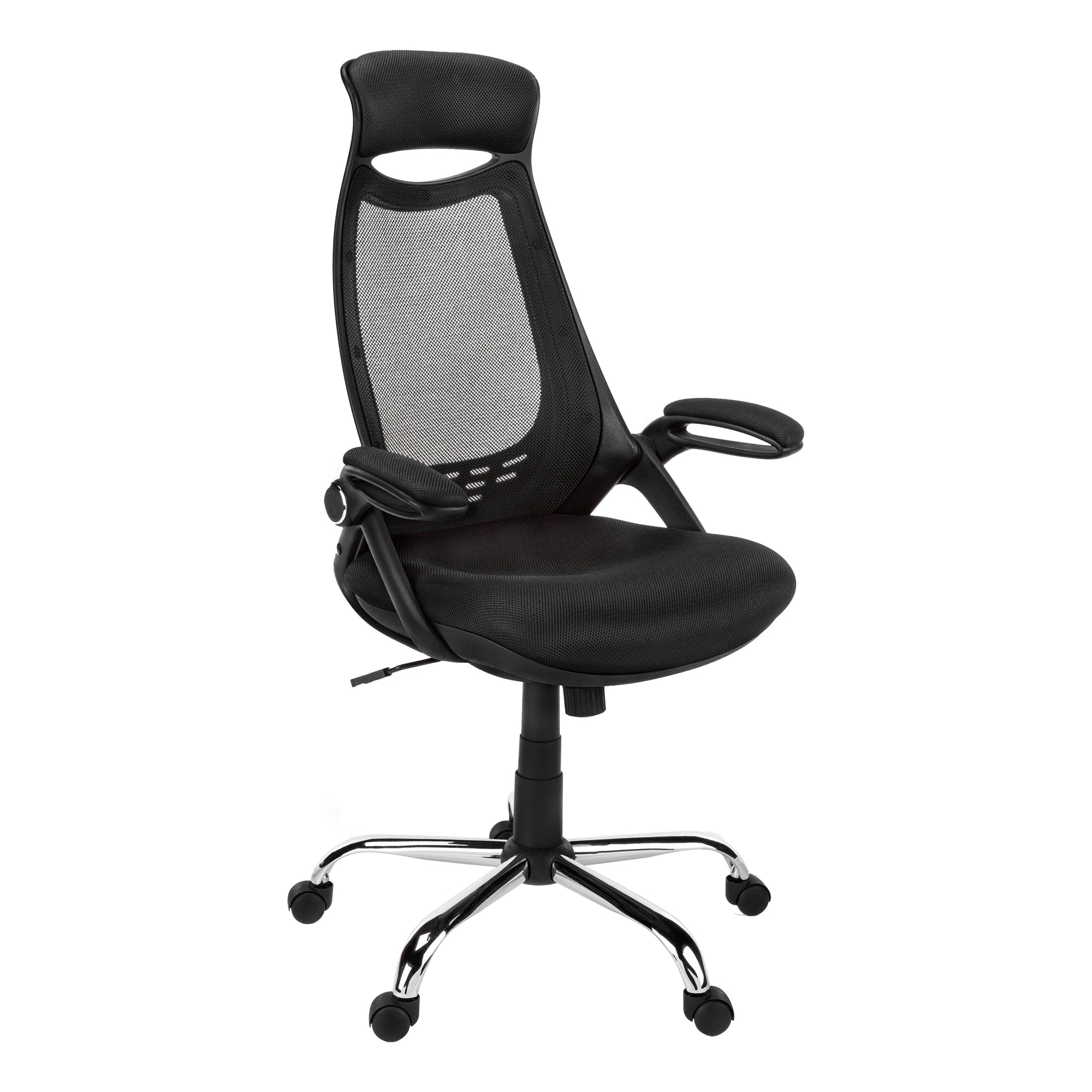 Office Chair - Black Mesh / Chrome High-Back Executive
