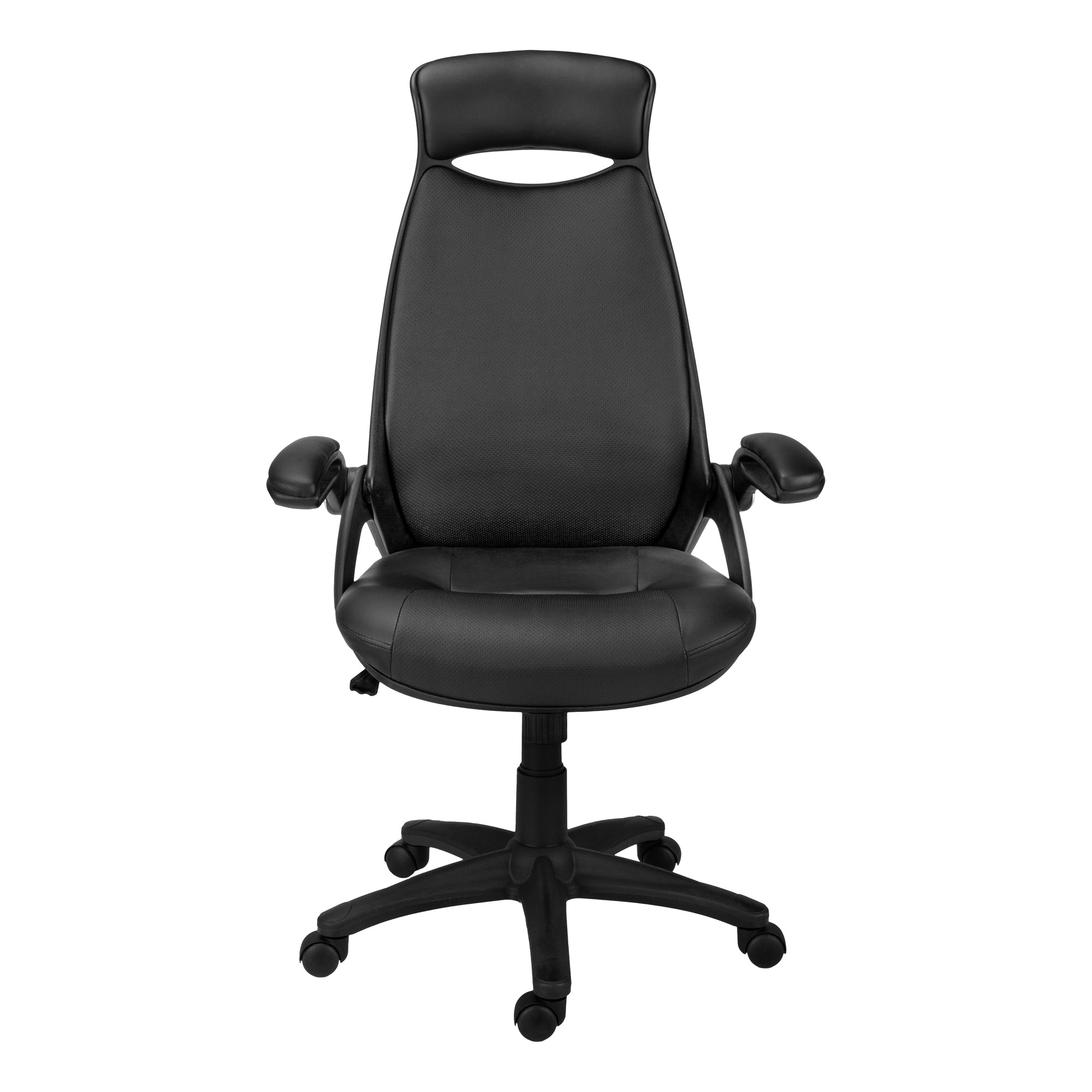 Office Chair - Black Leather-Look / Multi Position