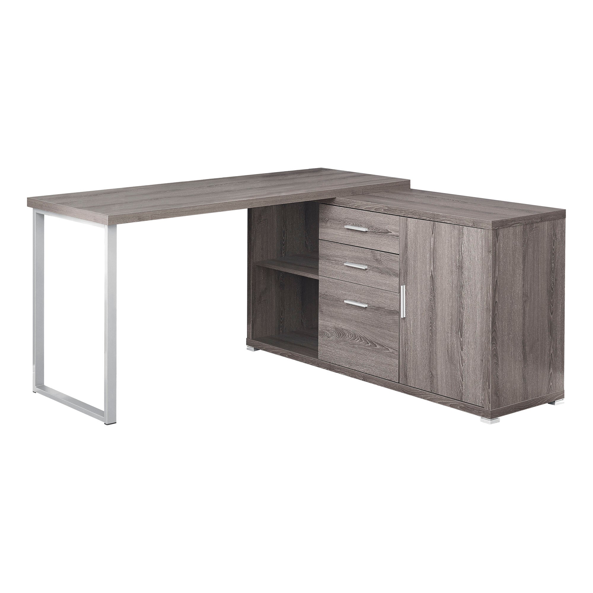 Computer Desk - 60L / Dark Taupe Left Or Right Facing