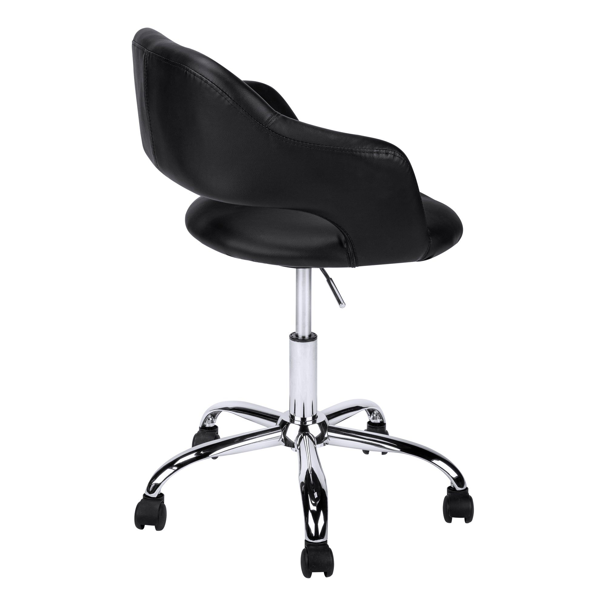 Office Chair - Black / Chrome Metal Hydraulic Lift Base