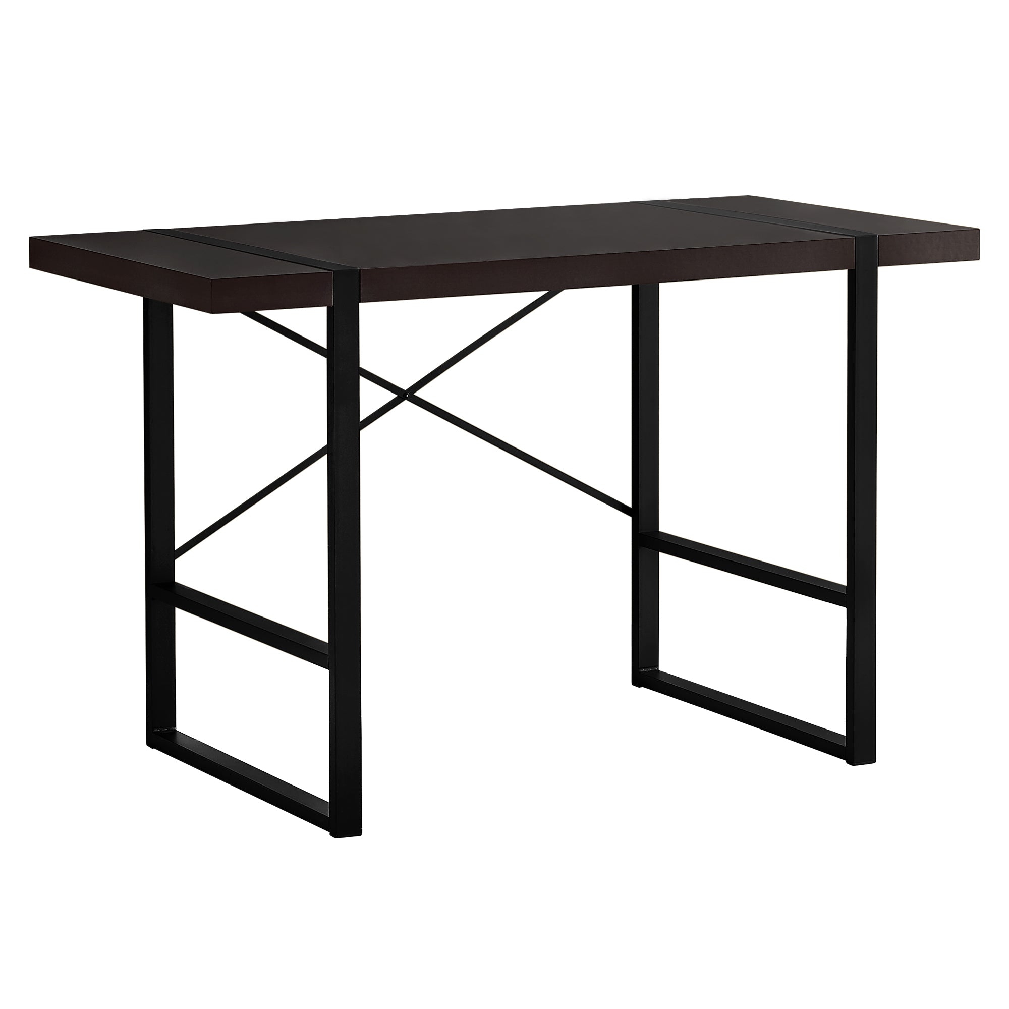 Computer Desk - 48L / Espresso / Black Metal