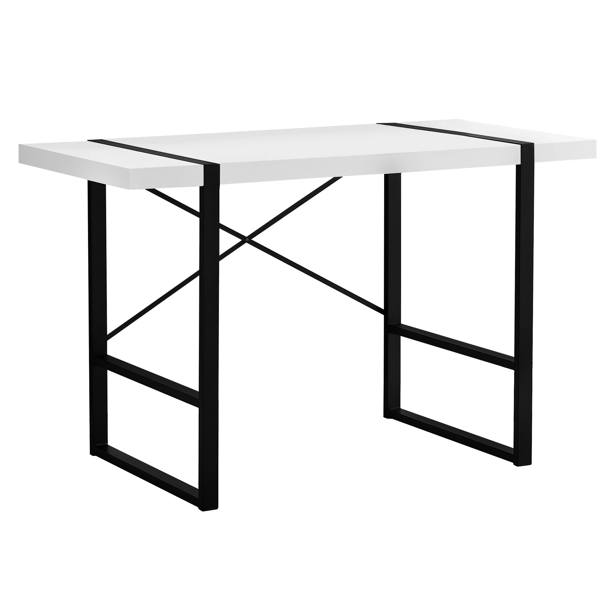 Computer Desk - 48L / White / Black Metal