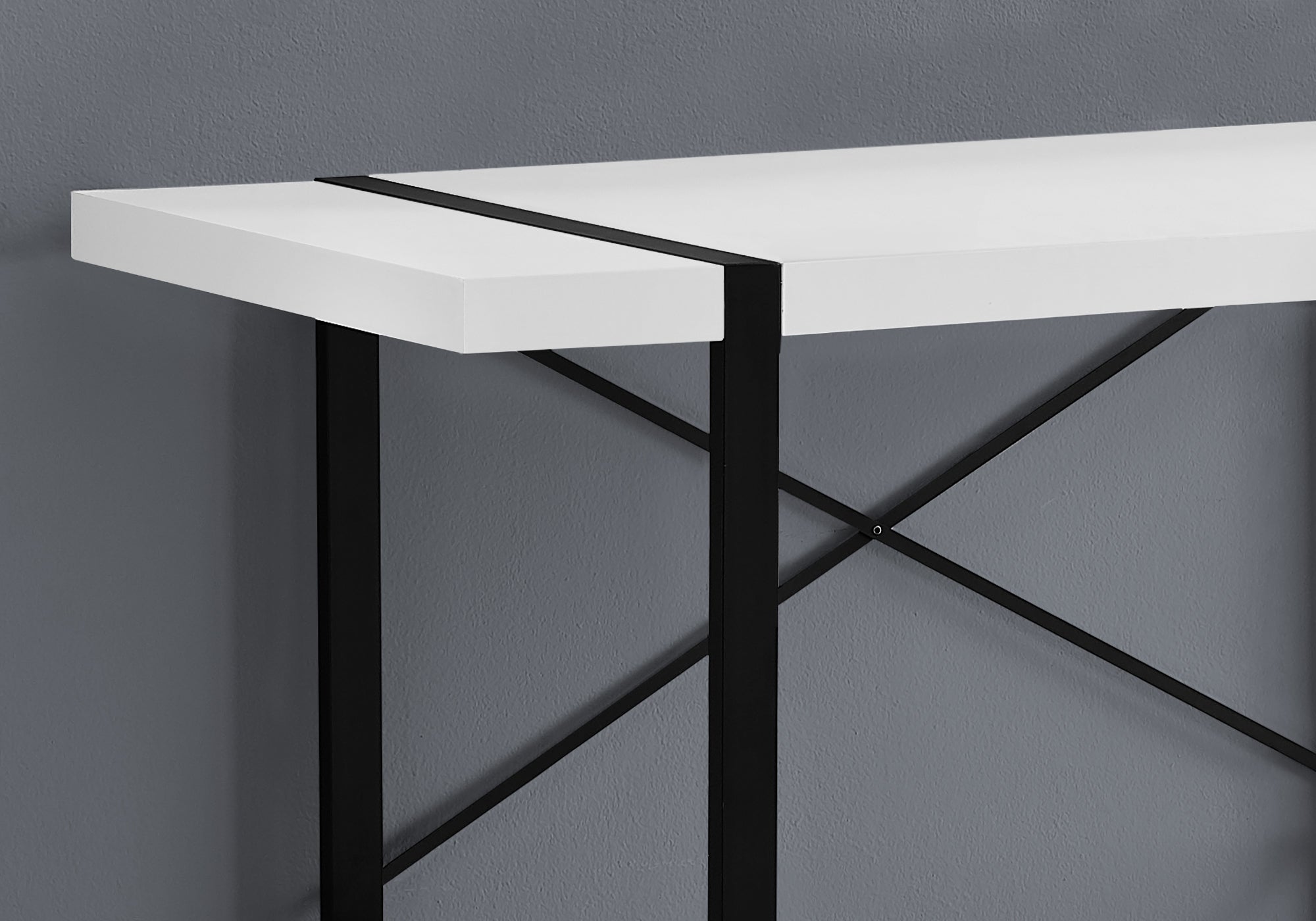 Computer Desk - 48L / White / Black Metal