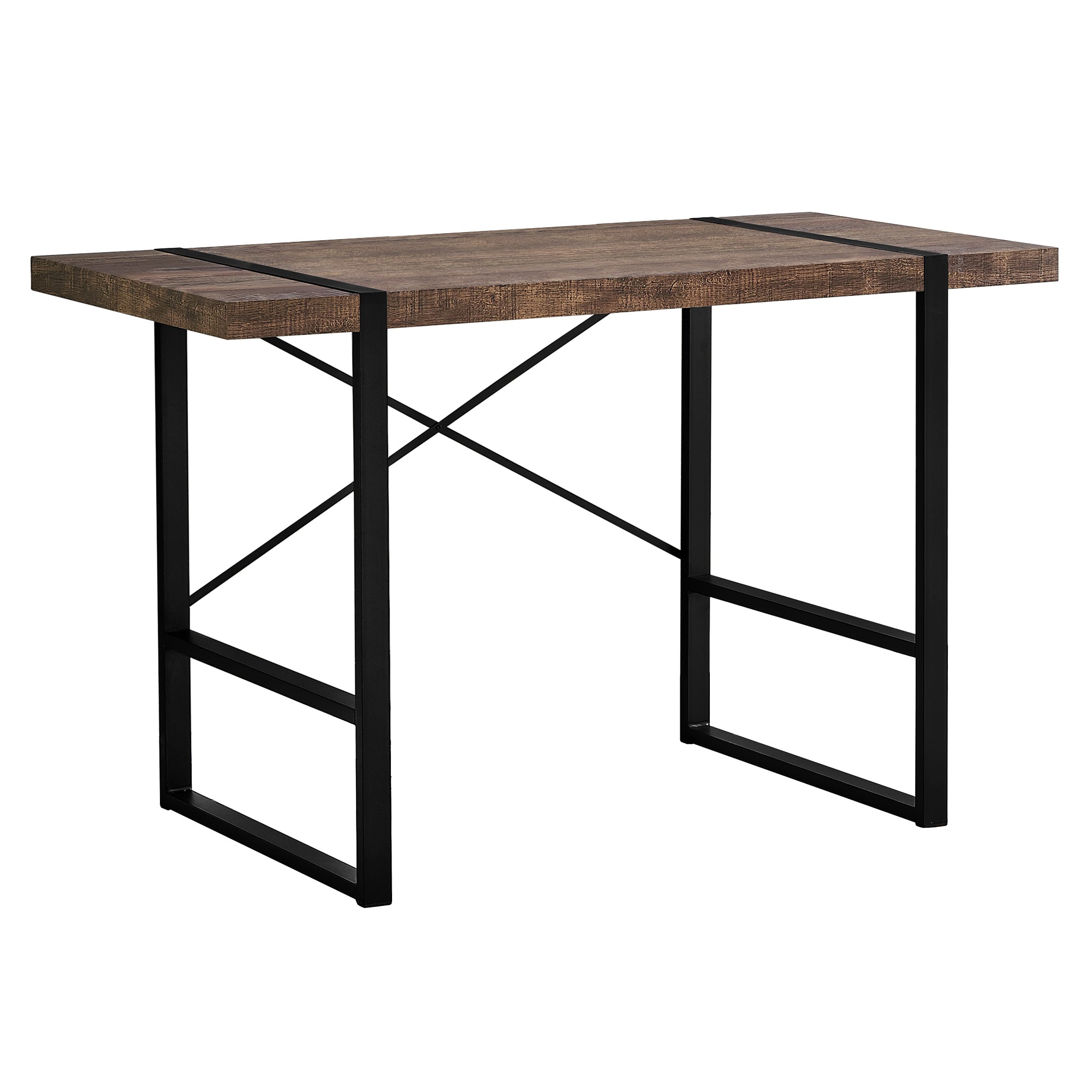 Computer Desk - 48L / Brown Reclaimed Wood / Black Metal