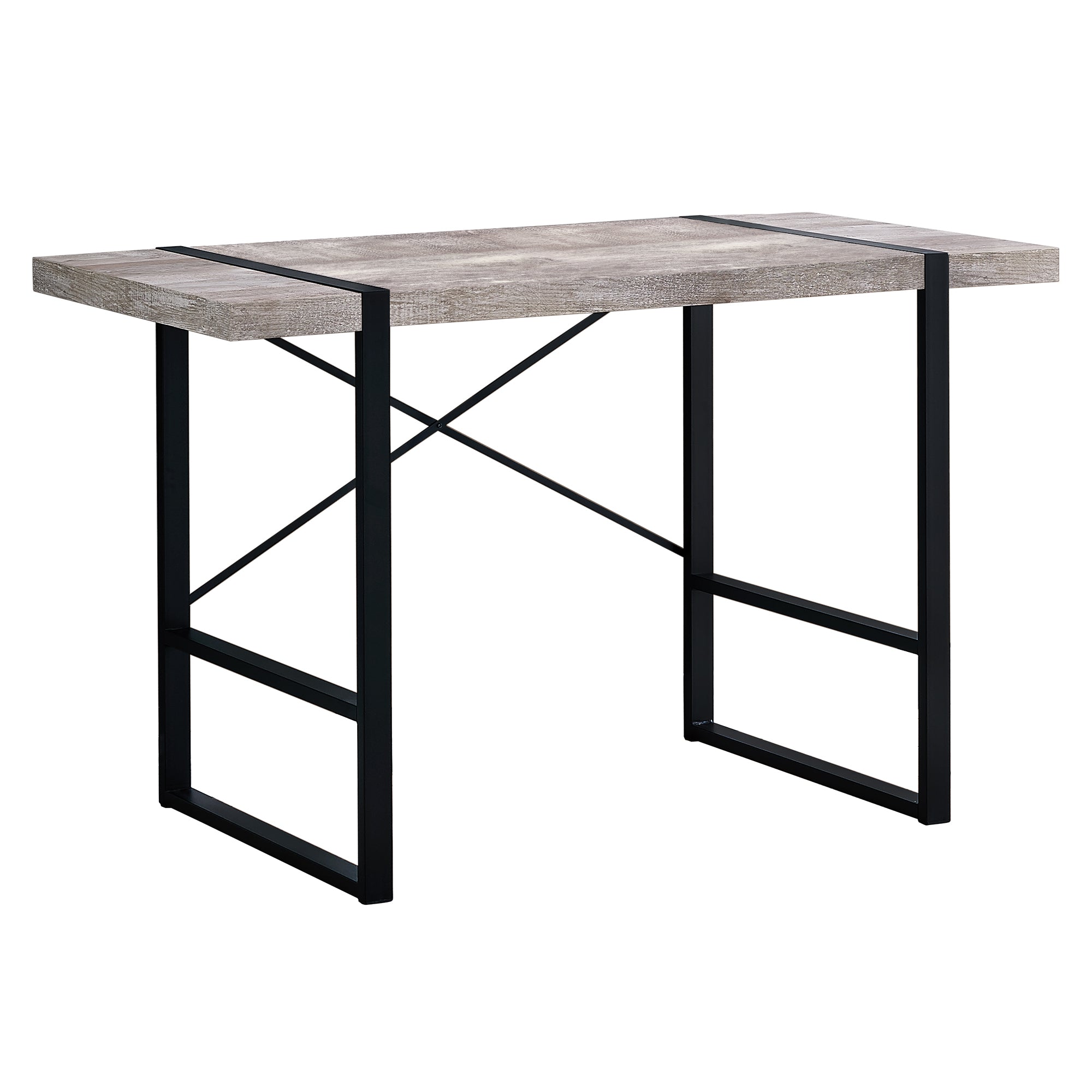 Computer Desk - 48L / Taupe Reclaimed Wood / Black Metal