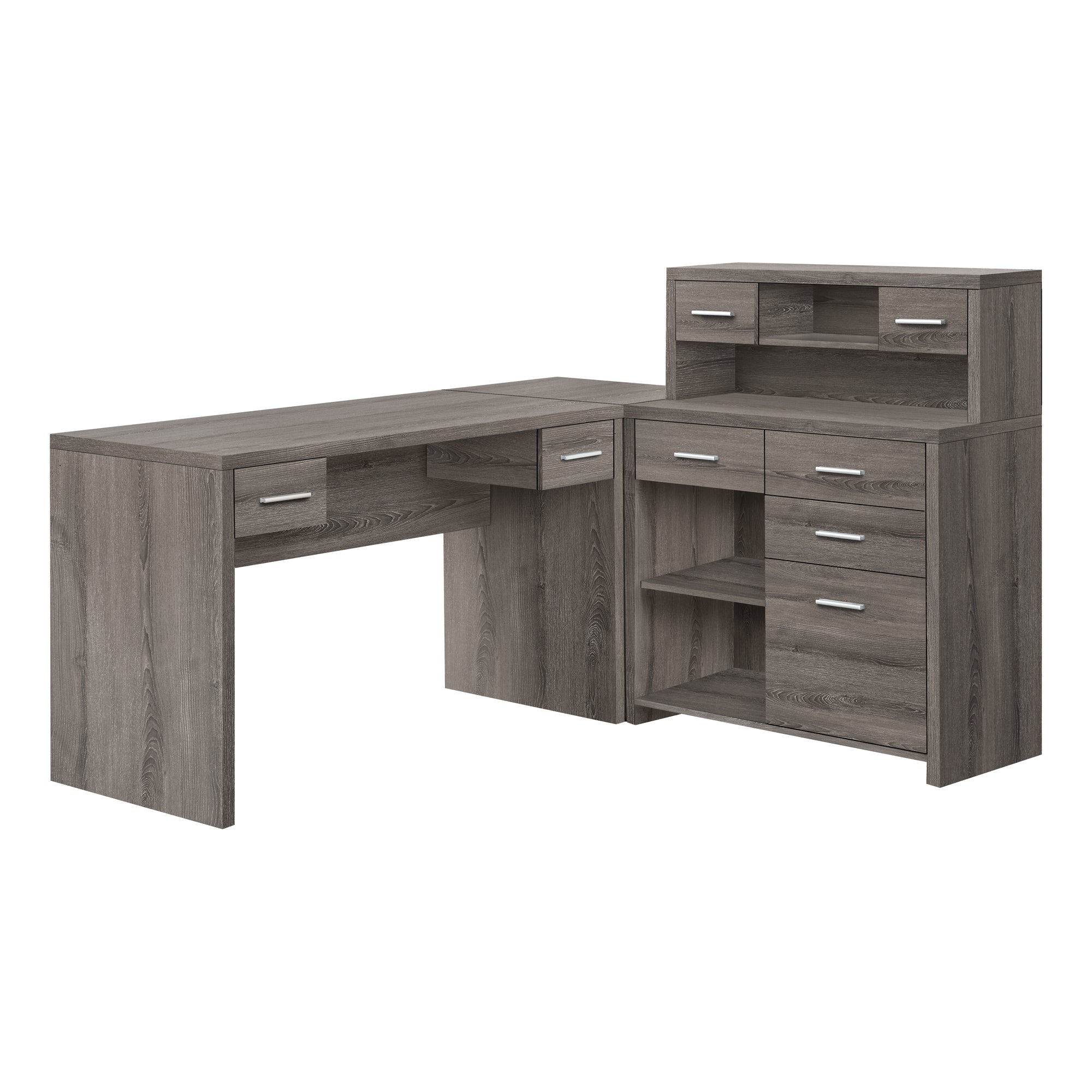 Computer Desk - Dark Taupe Left Or Right Facing Corner