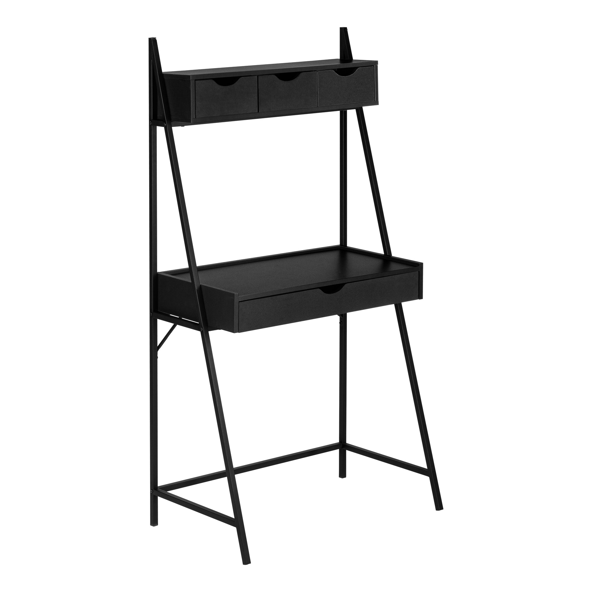 Computer Desk - 32L / Black / Black Metal