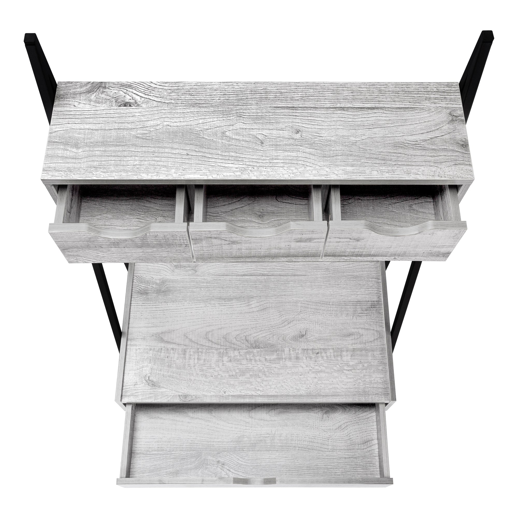 Computer Desk - 32L / Grey / Black Metal