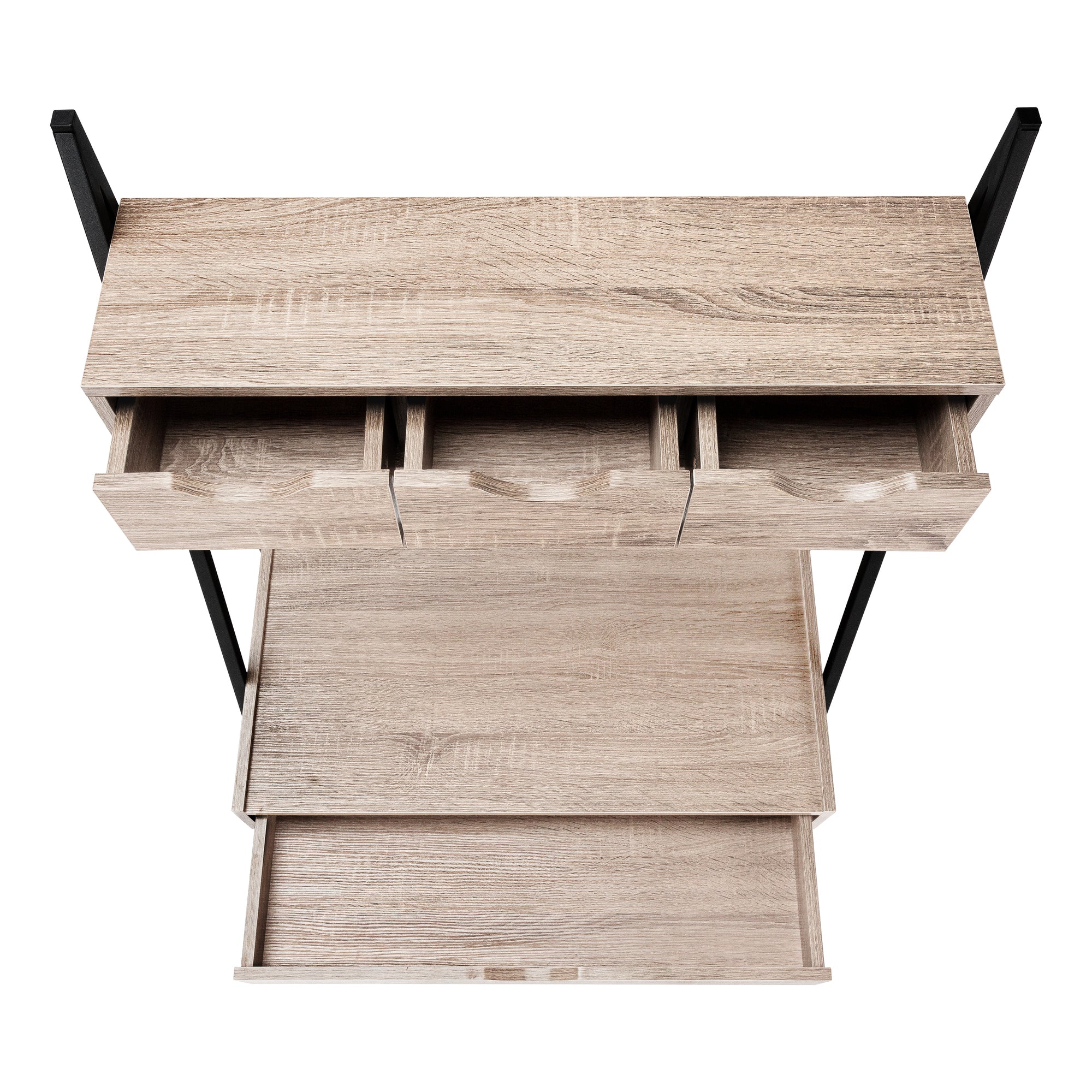 Computer Desk - 32L / Dark Taupe / Black Metal