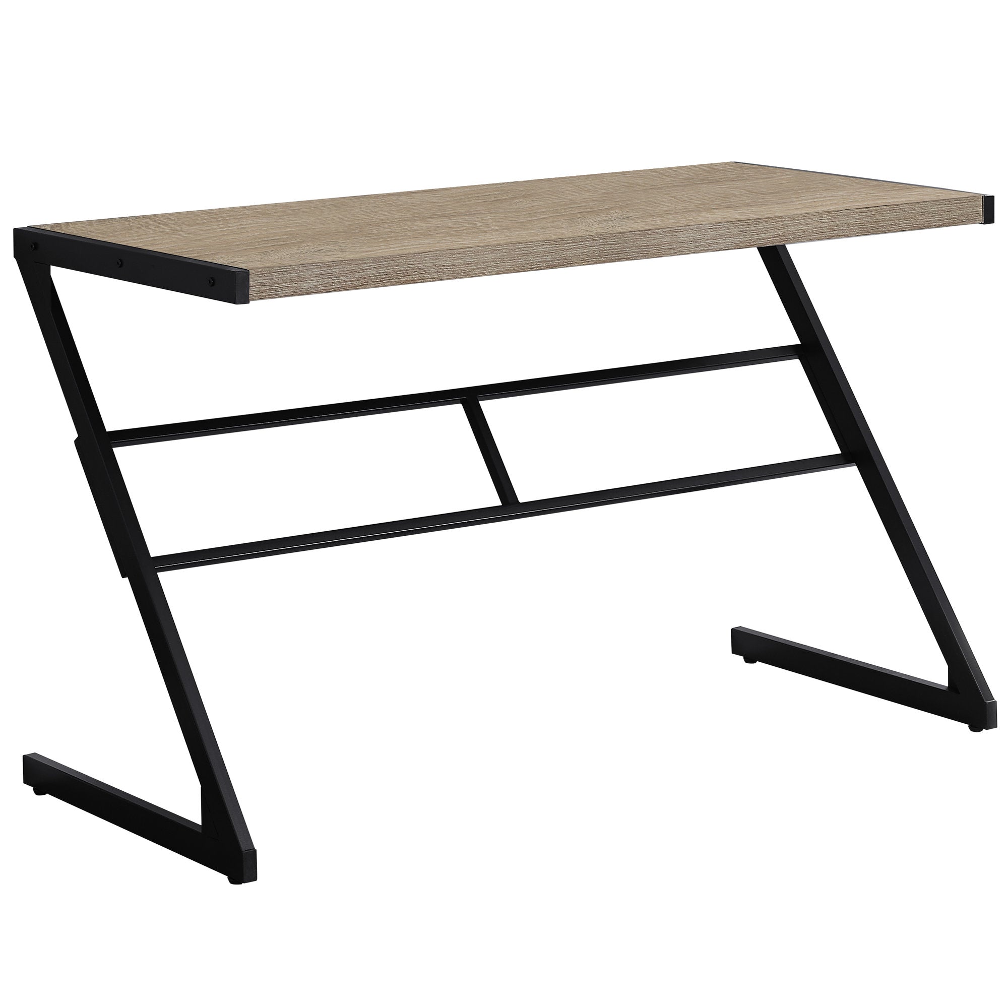 Computer Desk - 48L / Dark Taupe / Black Metal