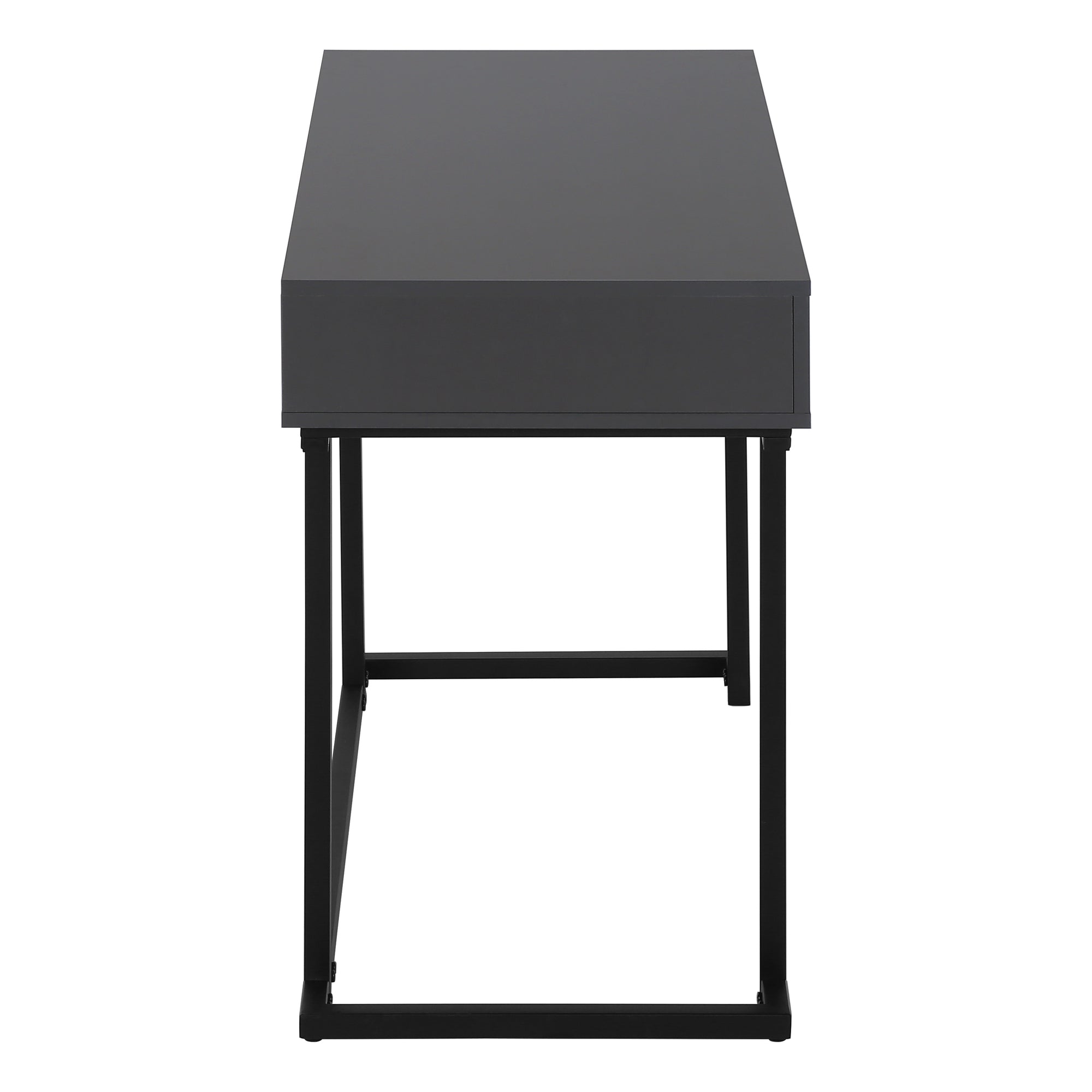 Computer Desk - 42L / Modern Grey / Black Metal