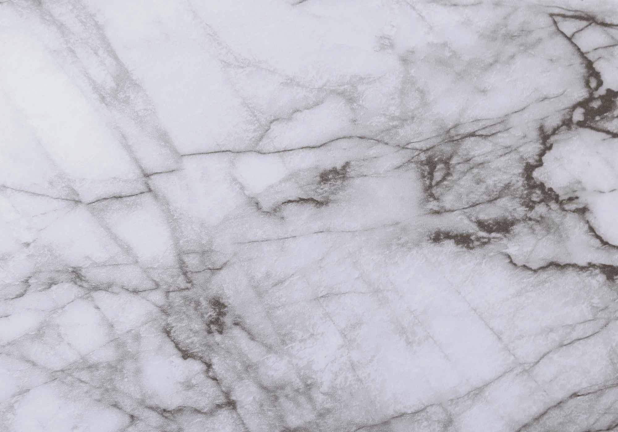 Computer Desk - 58L / White Marble / Black Metal Corner