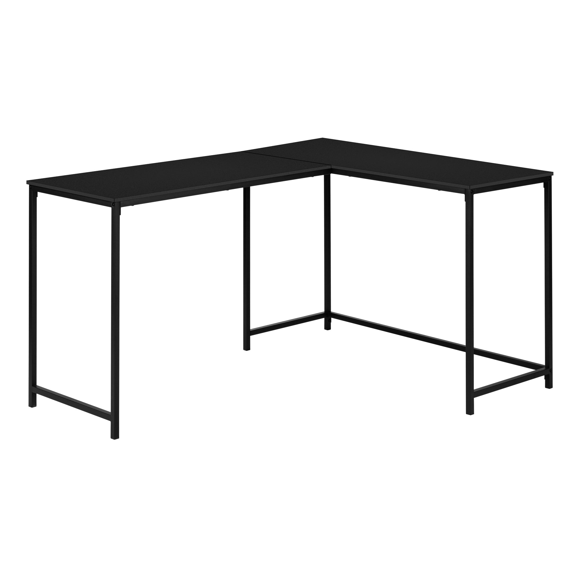 Computer Desk - 58L / Black Top / Black Metal Corner