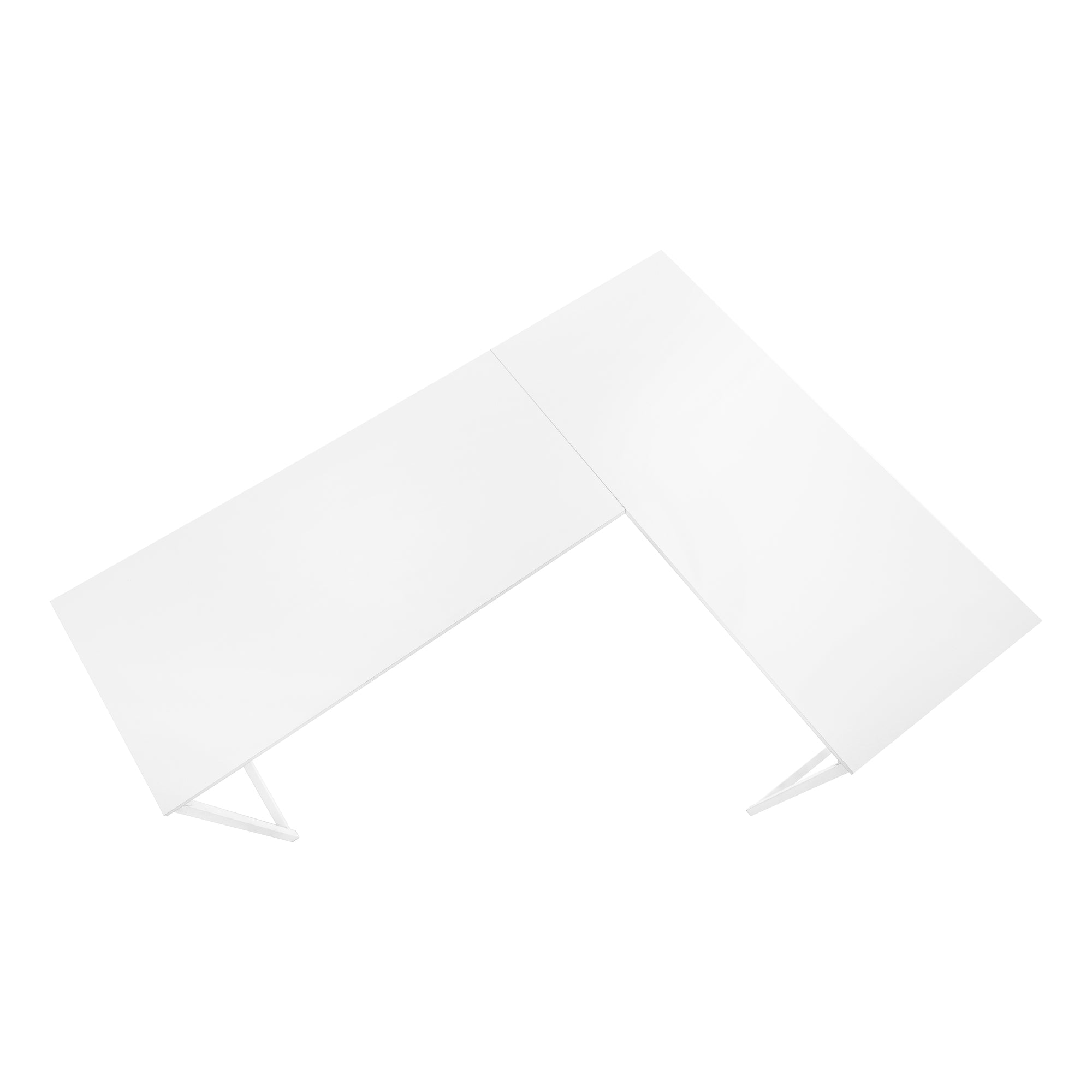 Computer Desk - 58L / White Top / White Metal Corner