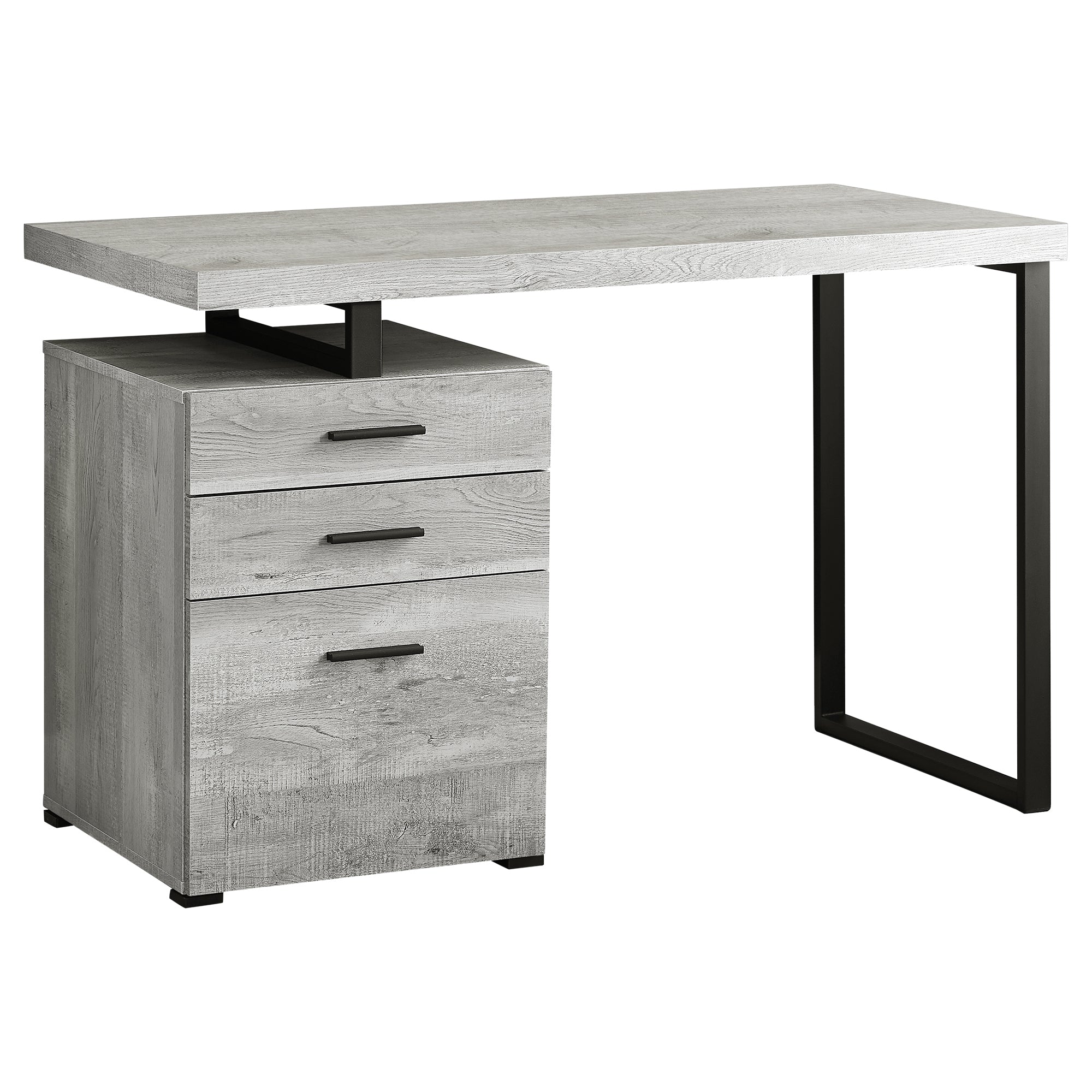 Computer Desk - 48L / Grey Reclaimed Wood / Black Metal