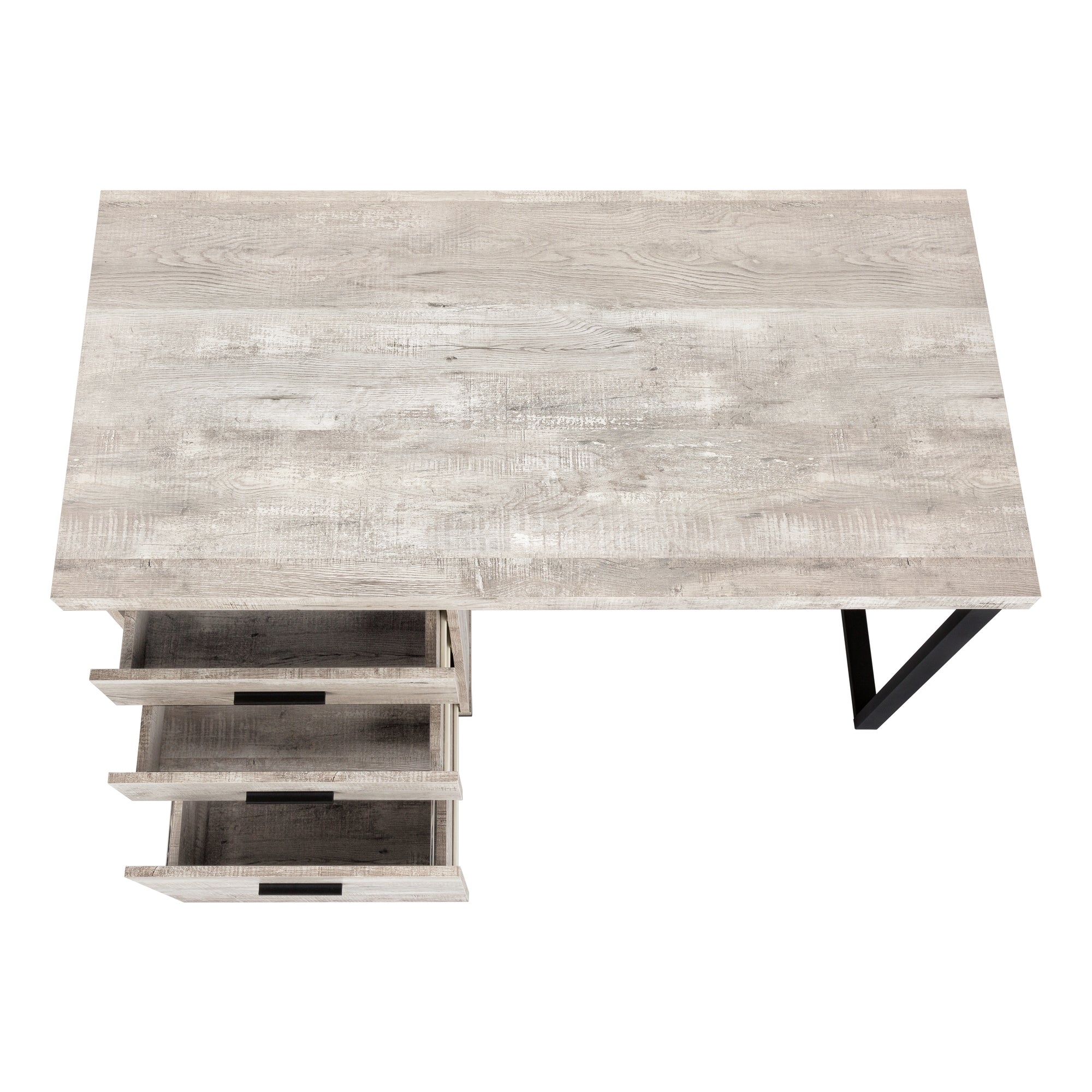 Computer Desk - 48L / Taupe Reclaimed Wood / Black Metal