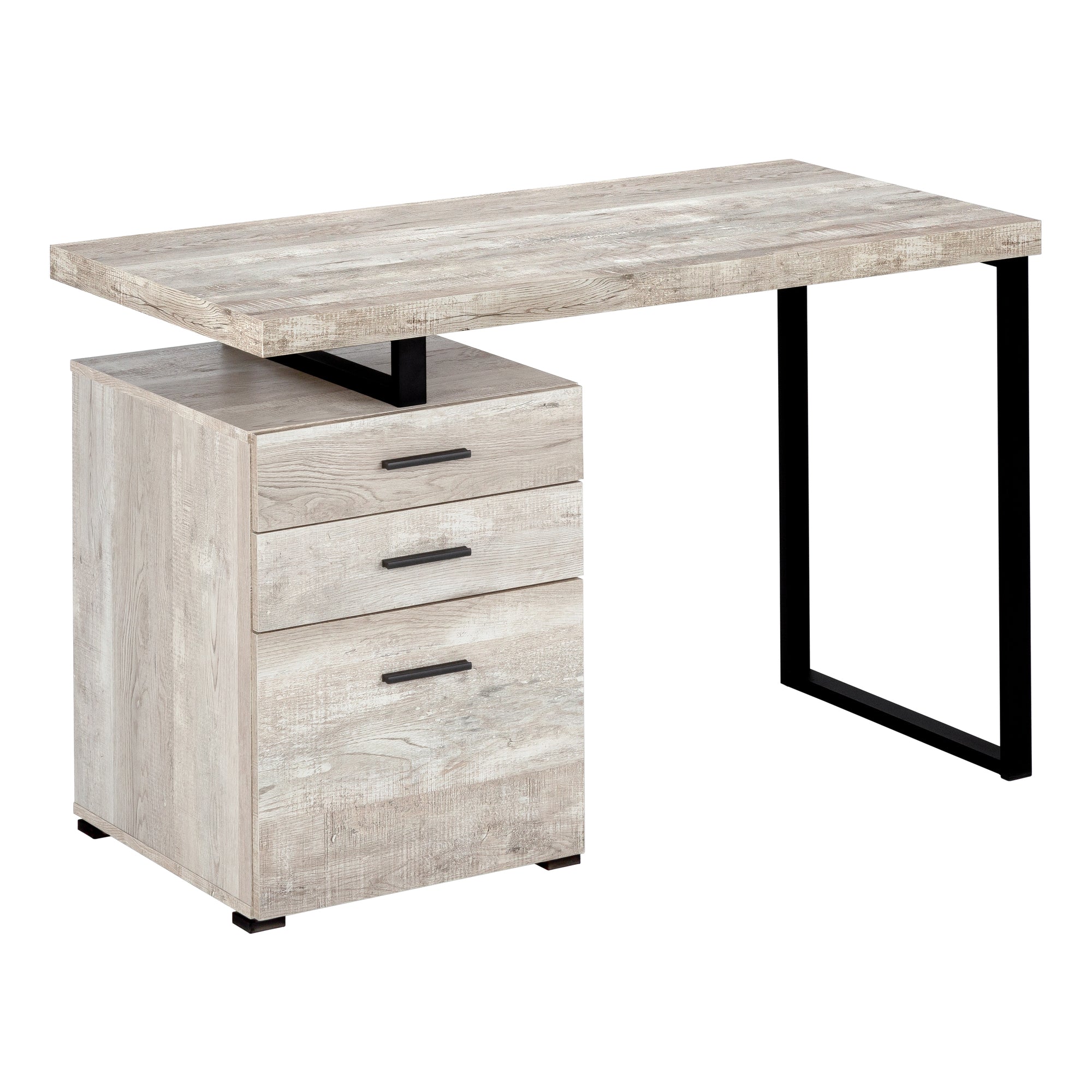 Computer Desk - 48L / Taupe Reclaimed Wood / Black Metal