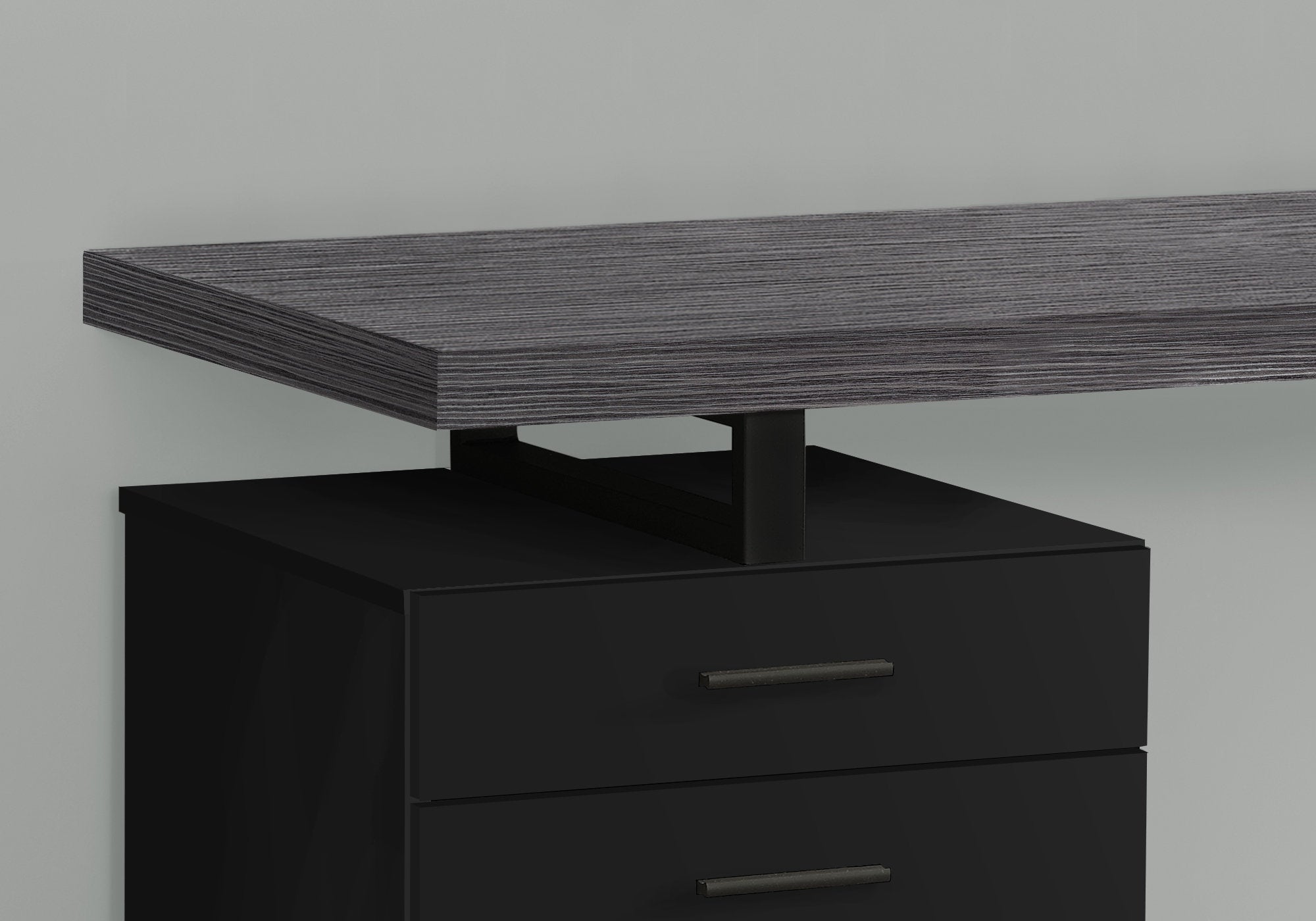 Computer Desk - 48L / Black / Grey Top Left/Right Facing